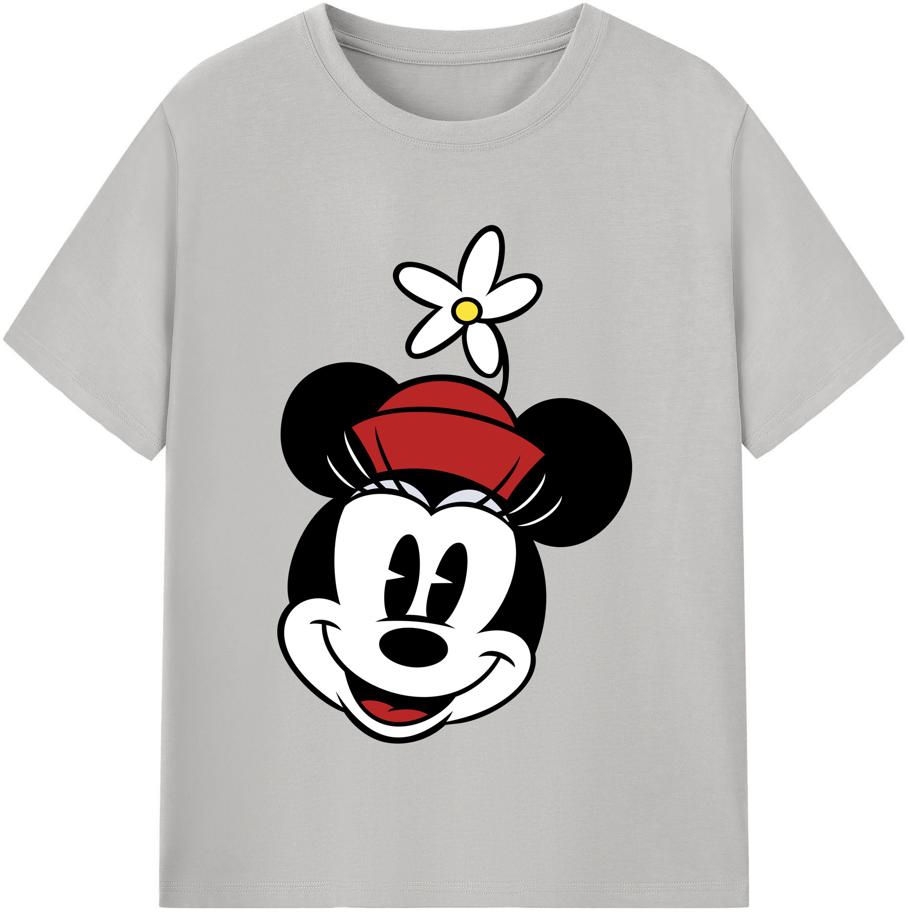 （画像用） ミッキーマウス Mickey Mouse レディースカジュアルプリントTシャツ（綿100％）