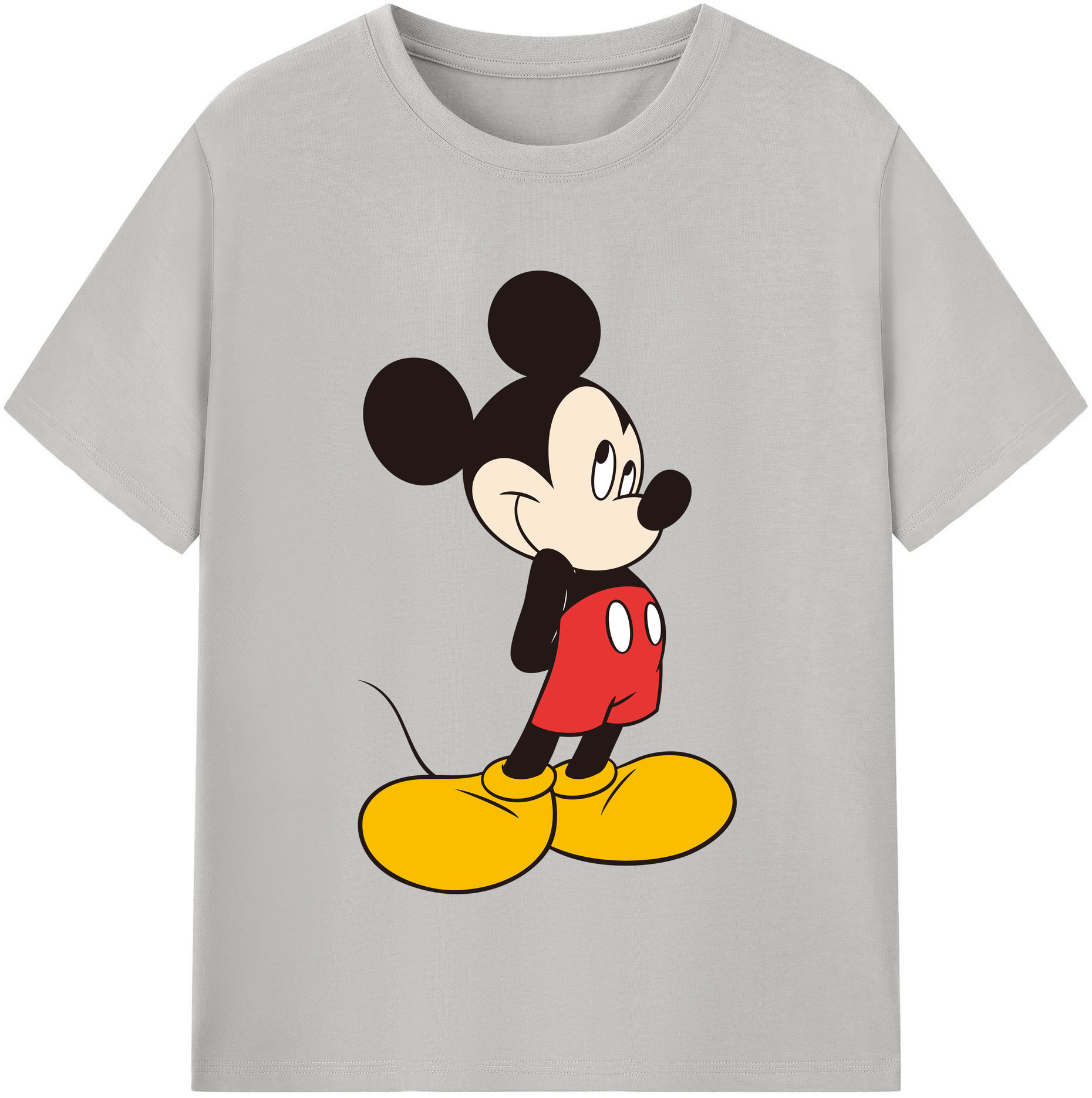 （画像用） ミッキーマウス Mickey Mouse レディースカジュアルプリントTシャツ（綿100％）