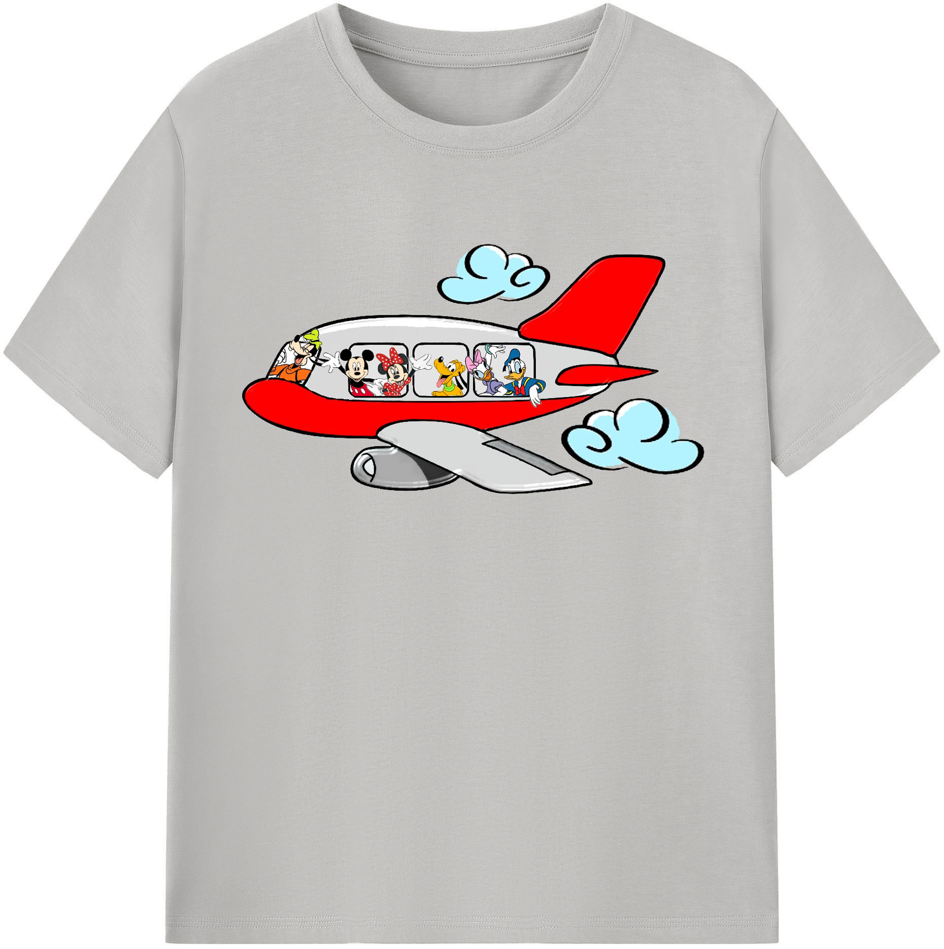 （画像用） ミッキーマウス Mickey Mouse レディースカジュアルプリントTシャツ（綿100％）