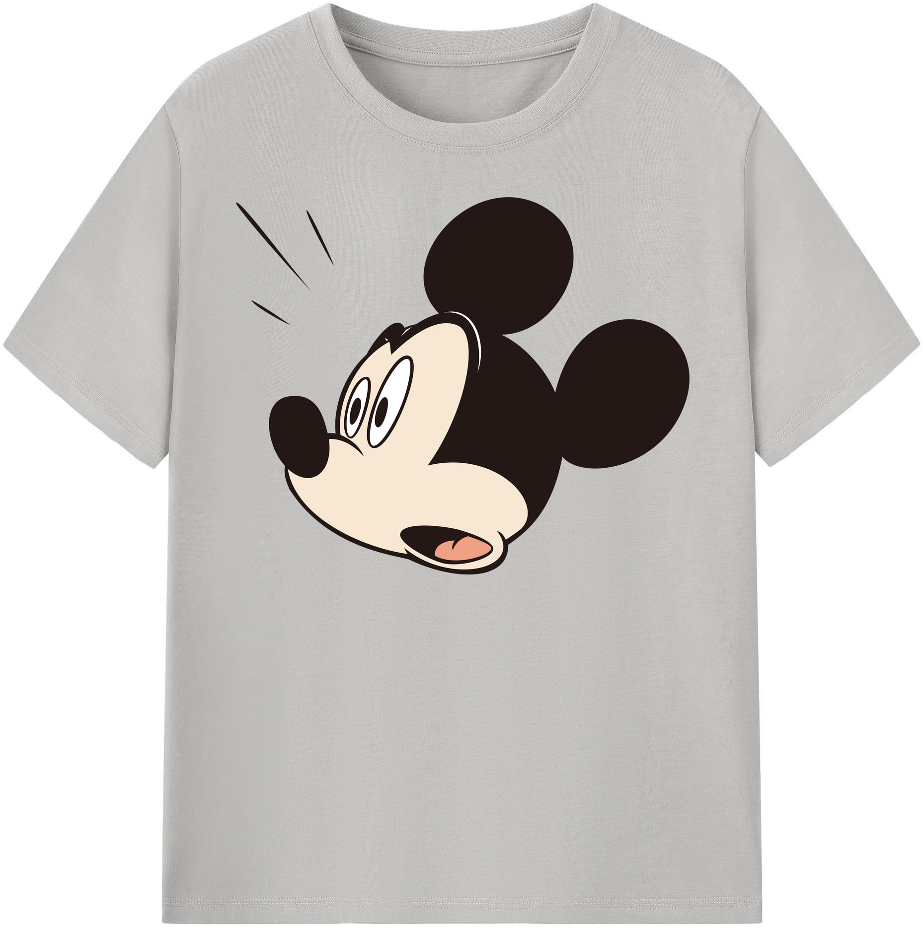 （画像用） ミッキーマウス Mickey Mouse レディースカジュアルプリントTシャツ（綿100％）
