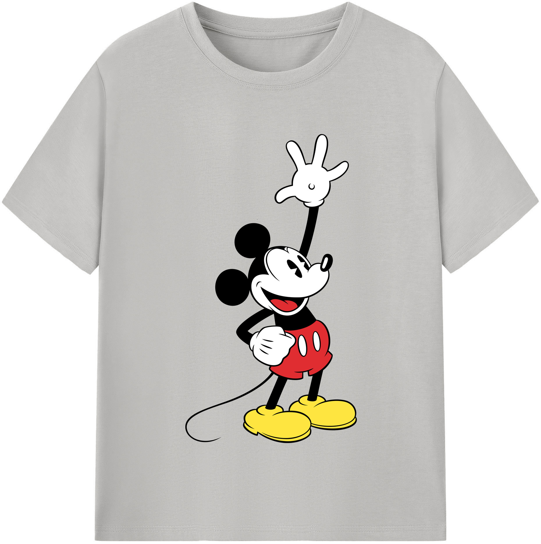 （画像用） ミッキーマウス Mickey Mouse レディースカジュアルプリントTシャツ（綿100％）