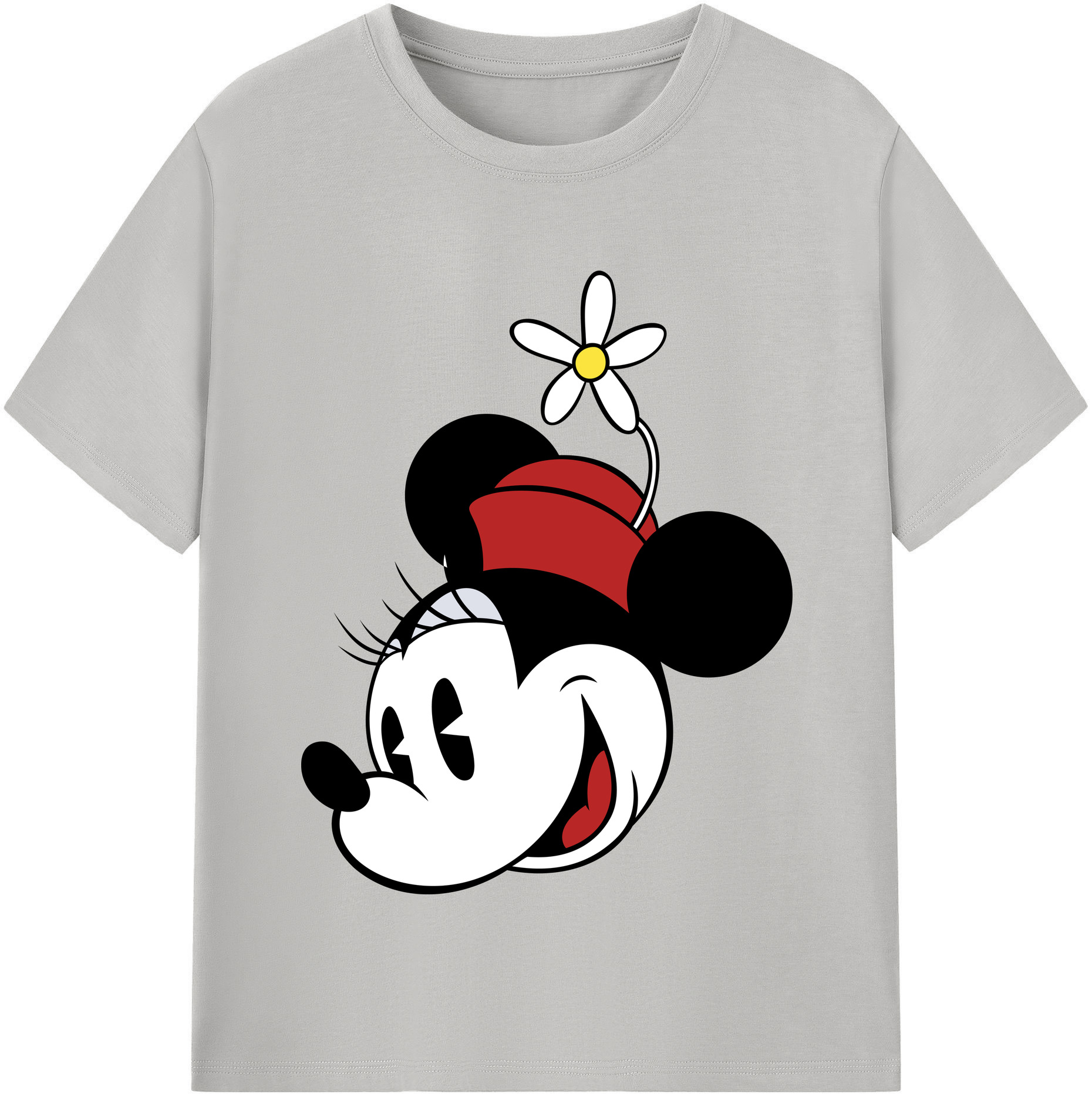 （画像用） ミッキーマウス Mickey Mouse レディースカジュアルプリントTシャツ（綿100％）