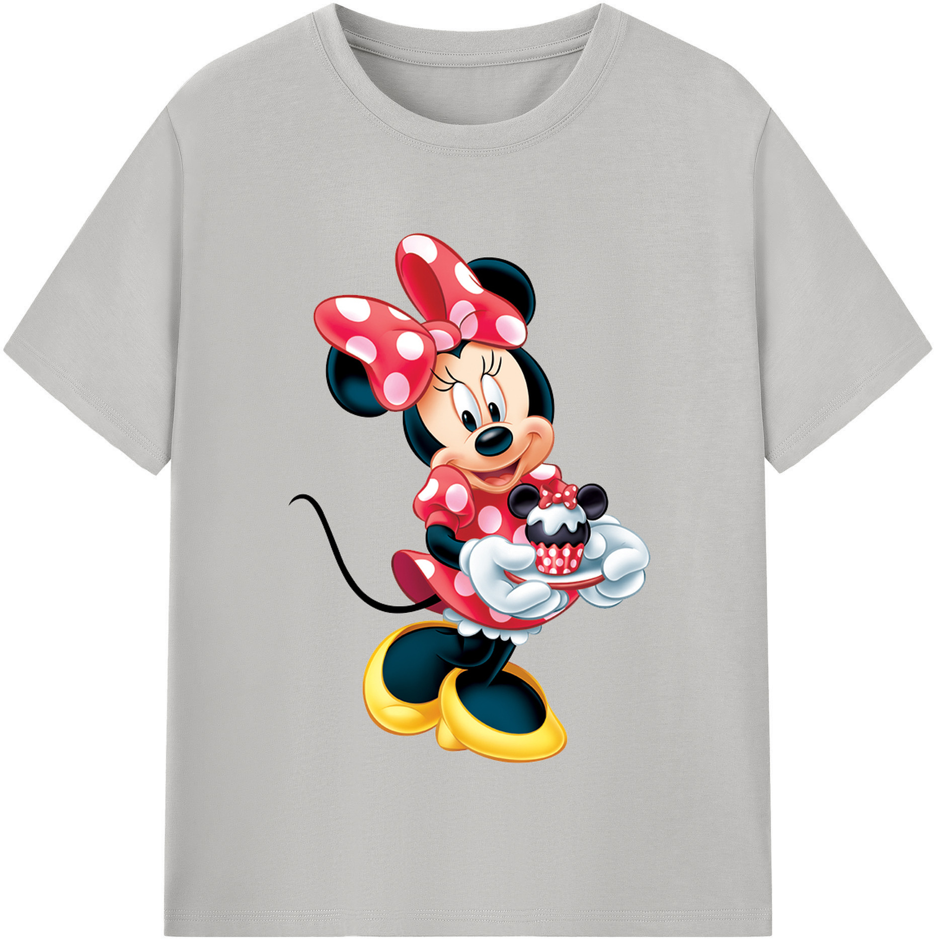（画像用） ミッキーマウス Mickey Mouse レディースカジュアルプリントTシャツ（綿100％）