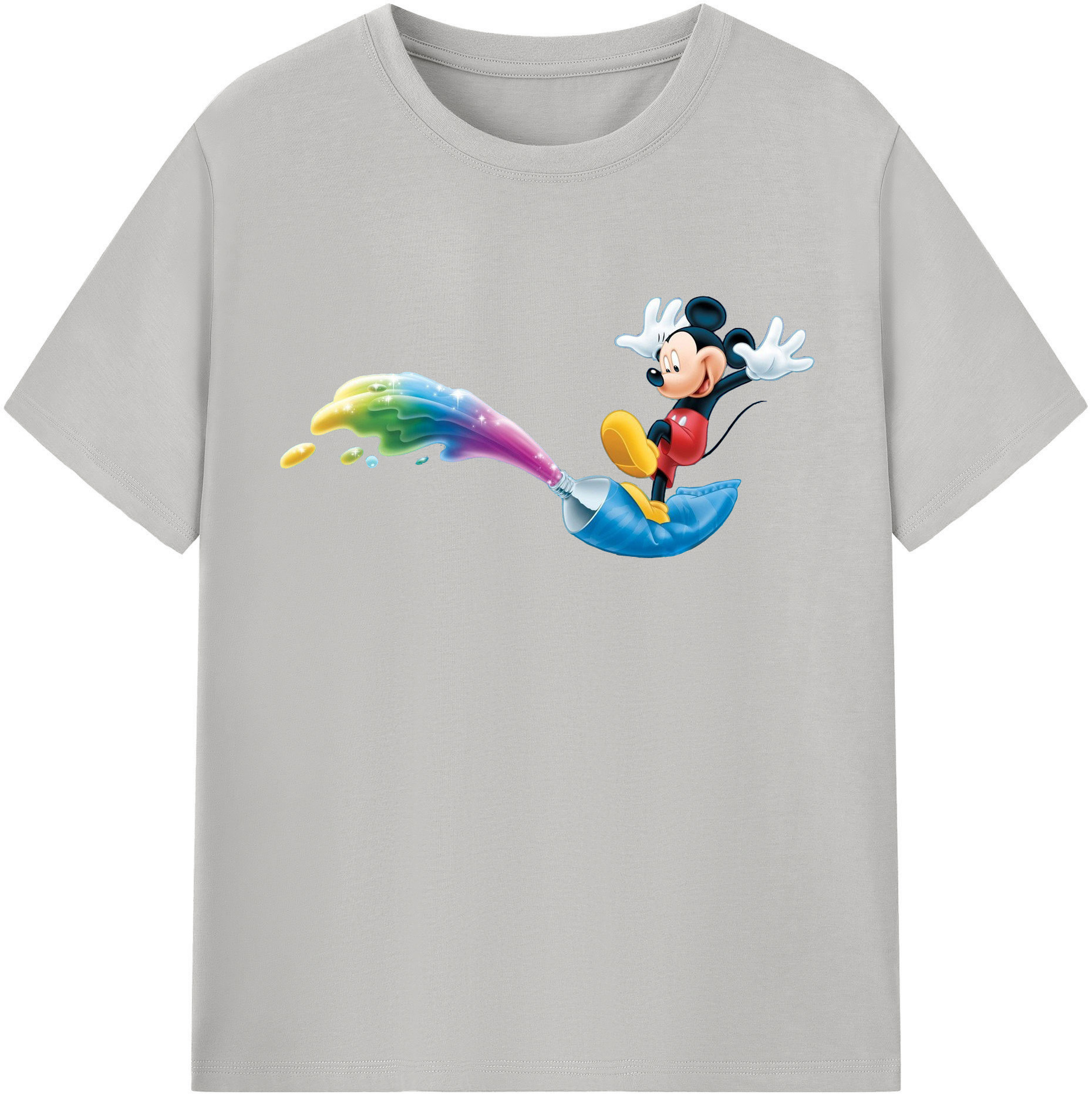 （画像用） ミッキーマウス Mickey Mouse レディースカジュアルプリントTシャツ（綿100％）