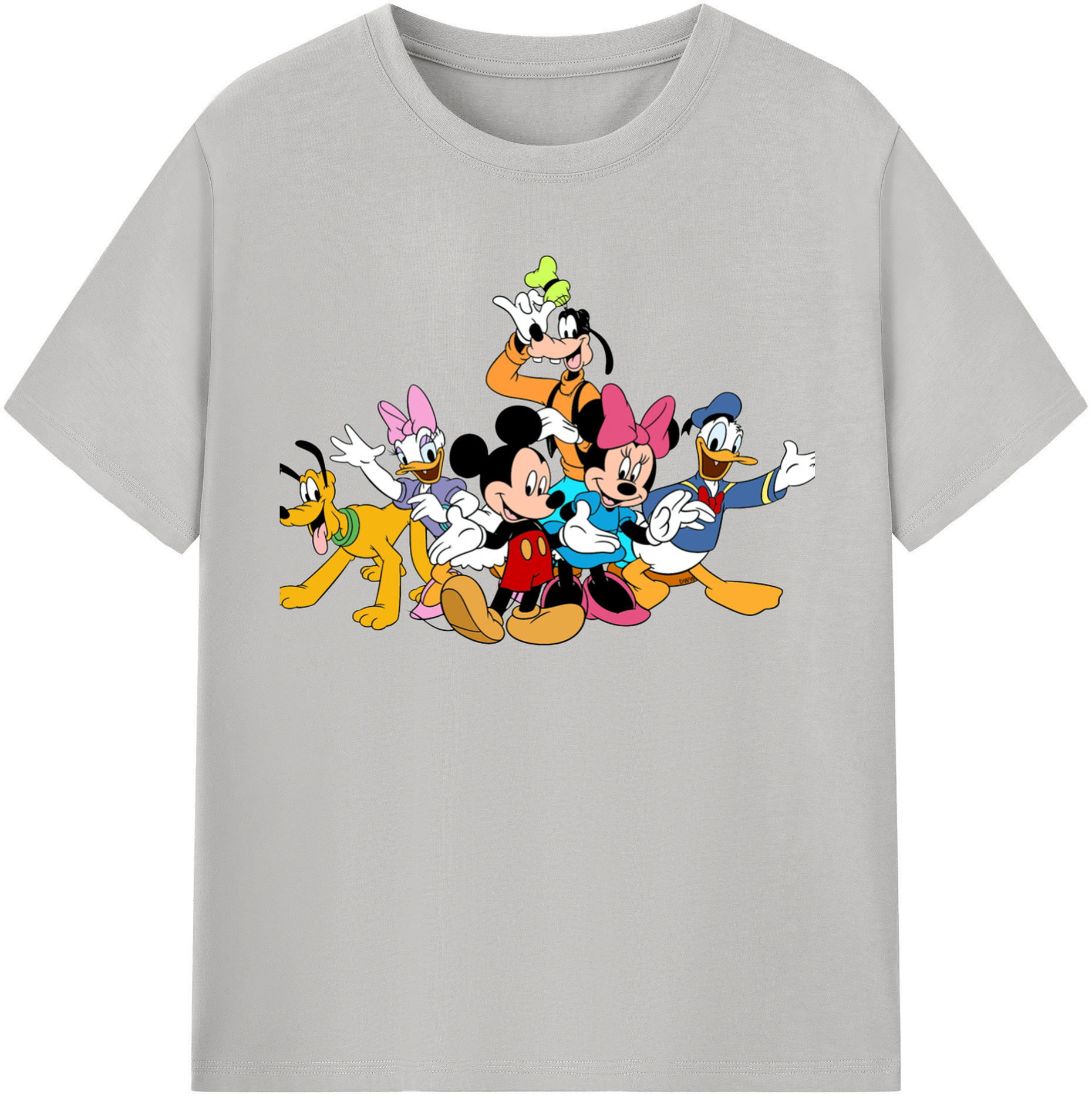 （画像用） ミッキーマウス Mickey Mouse レディースカジュアルプリントTシャツ（綿100％）