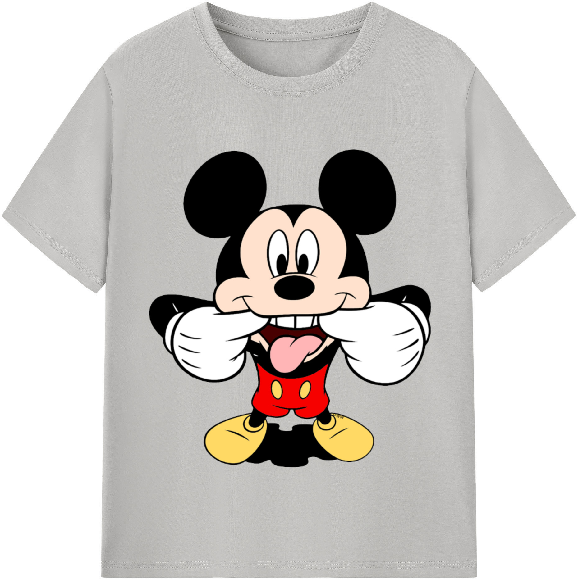 （画像用） ミッキーマウス Mickey Mouse レディースカジュアルプリントTシャツ（綿100％）