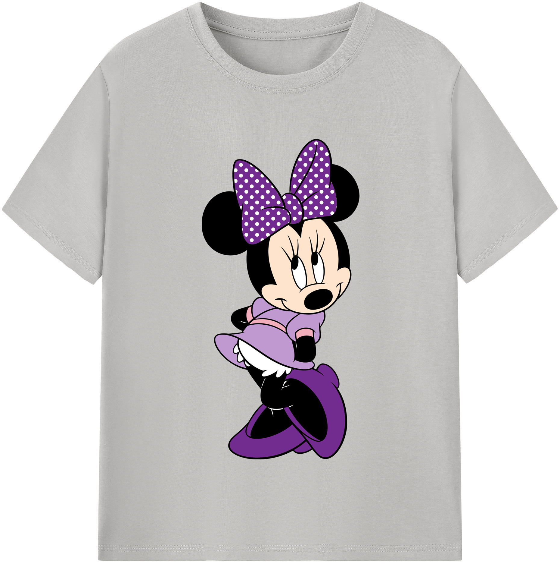 （画像用） ミッキーマウス Mickey Mouse レディースカジュアルプリントTシャツ（綿100％）