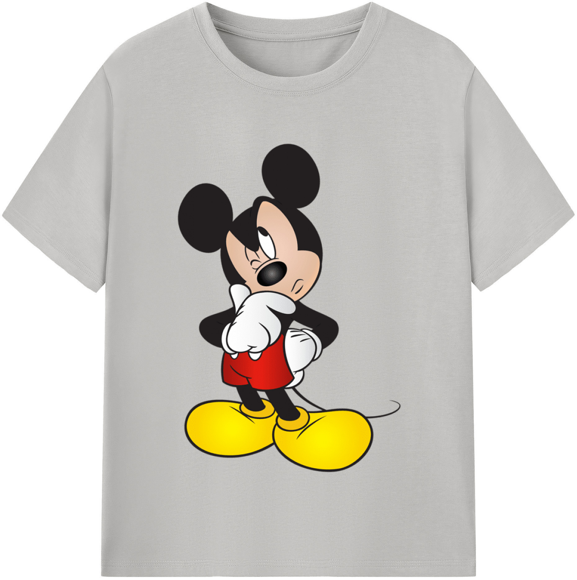 （画像用） ミッキーマウス Mickey Mouse レディースカジュアルプリントTシャツ（綿100％）