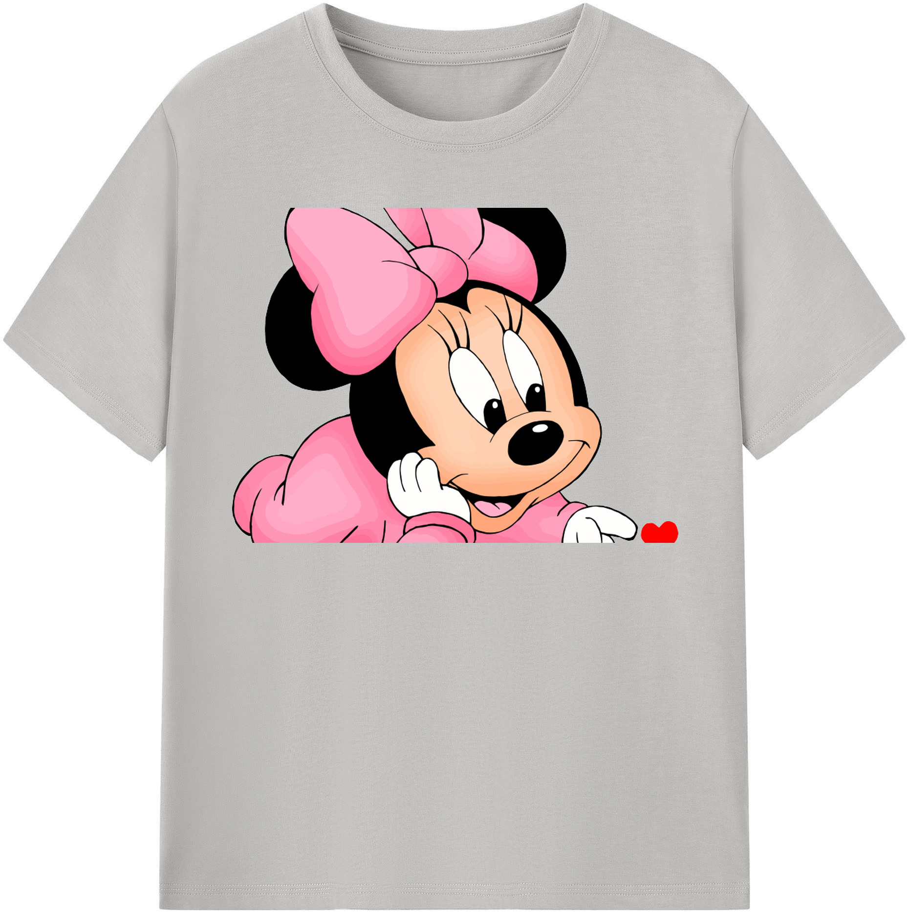 （画像用） ミッキーマウス Mickey Mouse レディースカジュアルプリントTシャツ（綿100％）