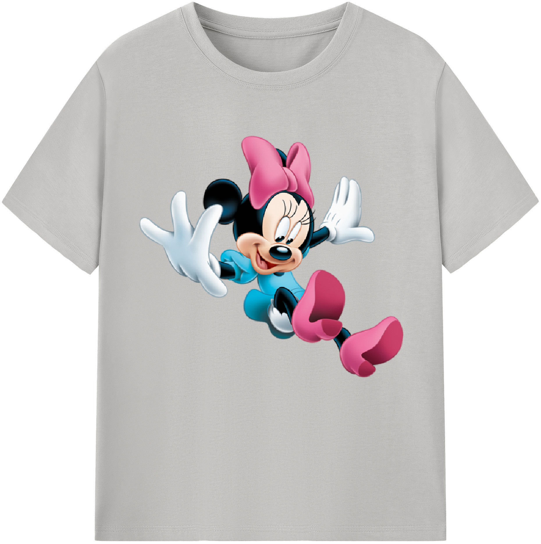 （画像用） ミッキーマウス Mickey Mouse レディースカジュアルプリントTシャツ（綿100％）