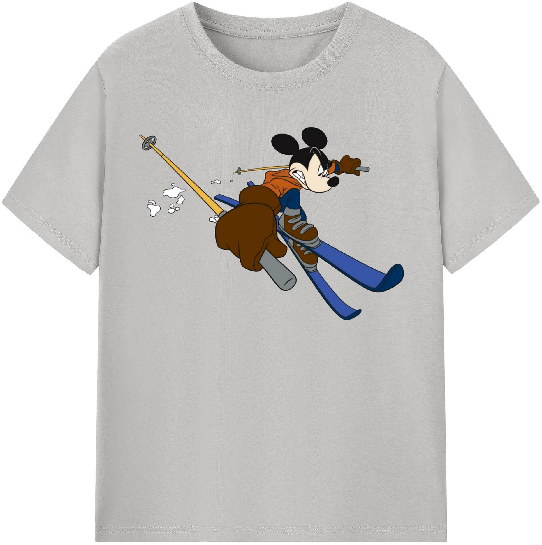 （画像用） ミッキーマウス Mickey Mouse レディースカジュアルプリントTシャツ（綿100％）