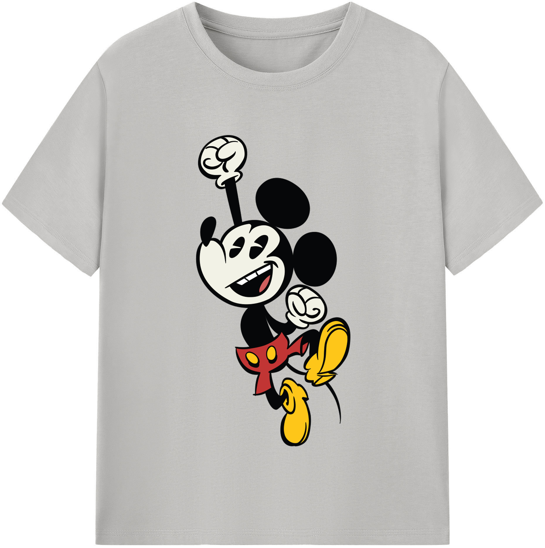 （画像用） ミッキーマウス Mickey Mouse レディースカジュアルプリントTシャツ（綿100％）