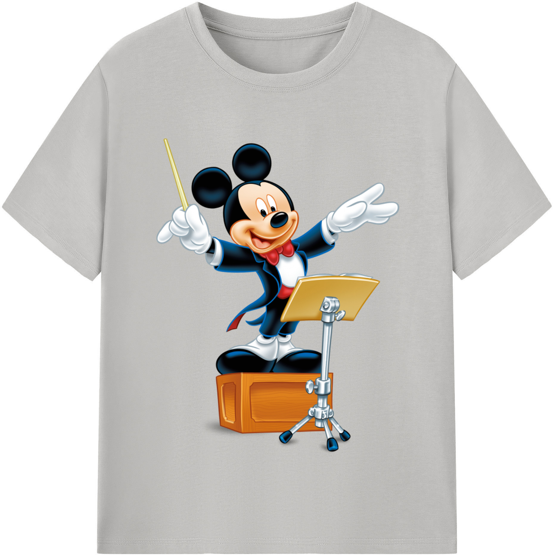 （画像用） ミッキーマウス Mickey Mouse レディースカジュアルプリントTシャツ（綿100％）