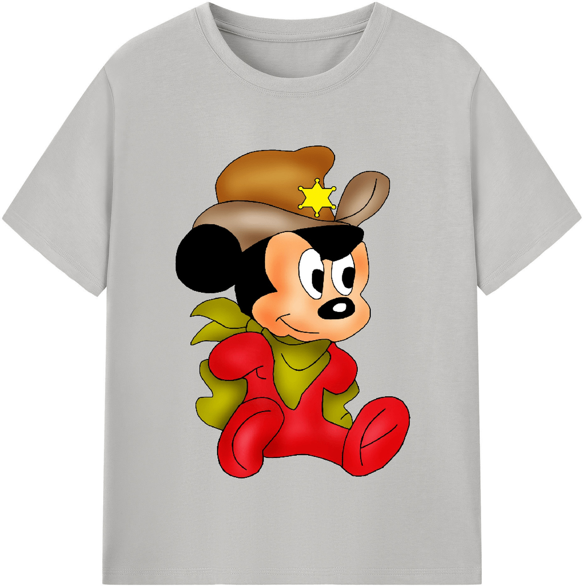 （画像用） ミッキーマウス Mickey Mouse レディースカジュアルプリントTシャツ（綿100％）
