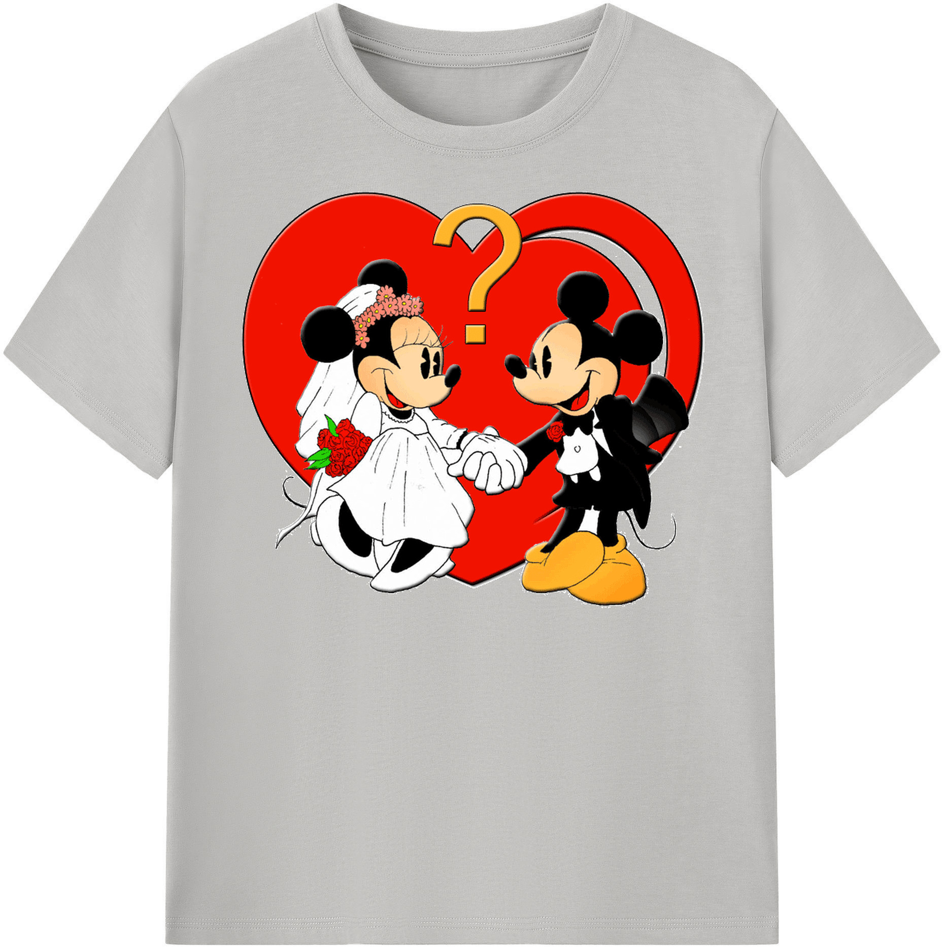 （画像用） ミッキーマウス Mickey Mouse レディースカジュアルプリントTシャツ（綿100％）