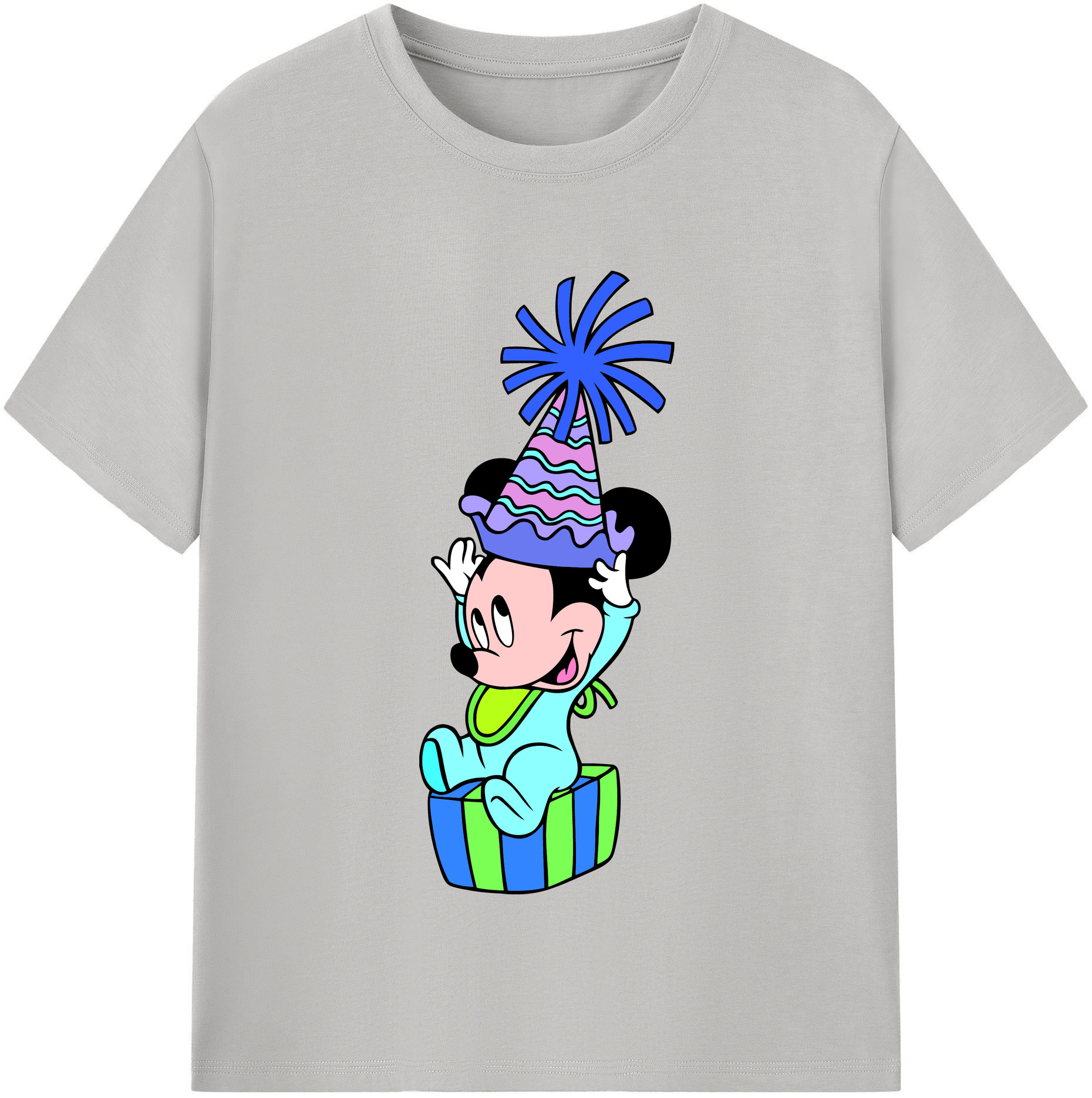 （画像用） ミッキーマウス Mickey Mouse レディースカジュアルプリントTシャツ（綿100％）