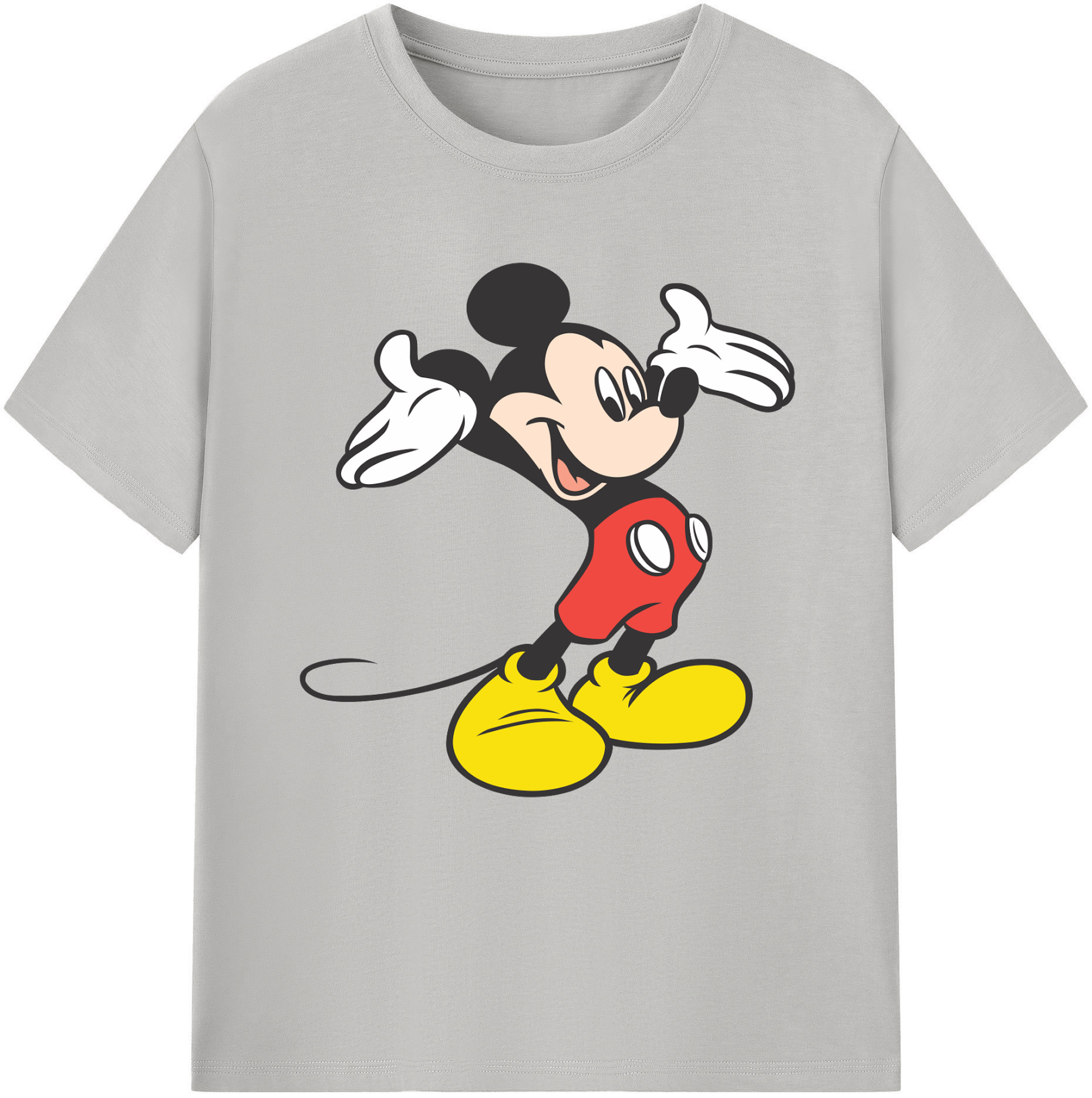 （画像用） ミッキーマウス Mickey Mouse レディースカジュアルプリントTシャツ（綿100％）