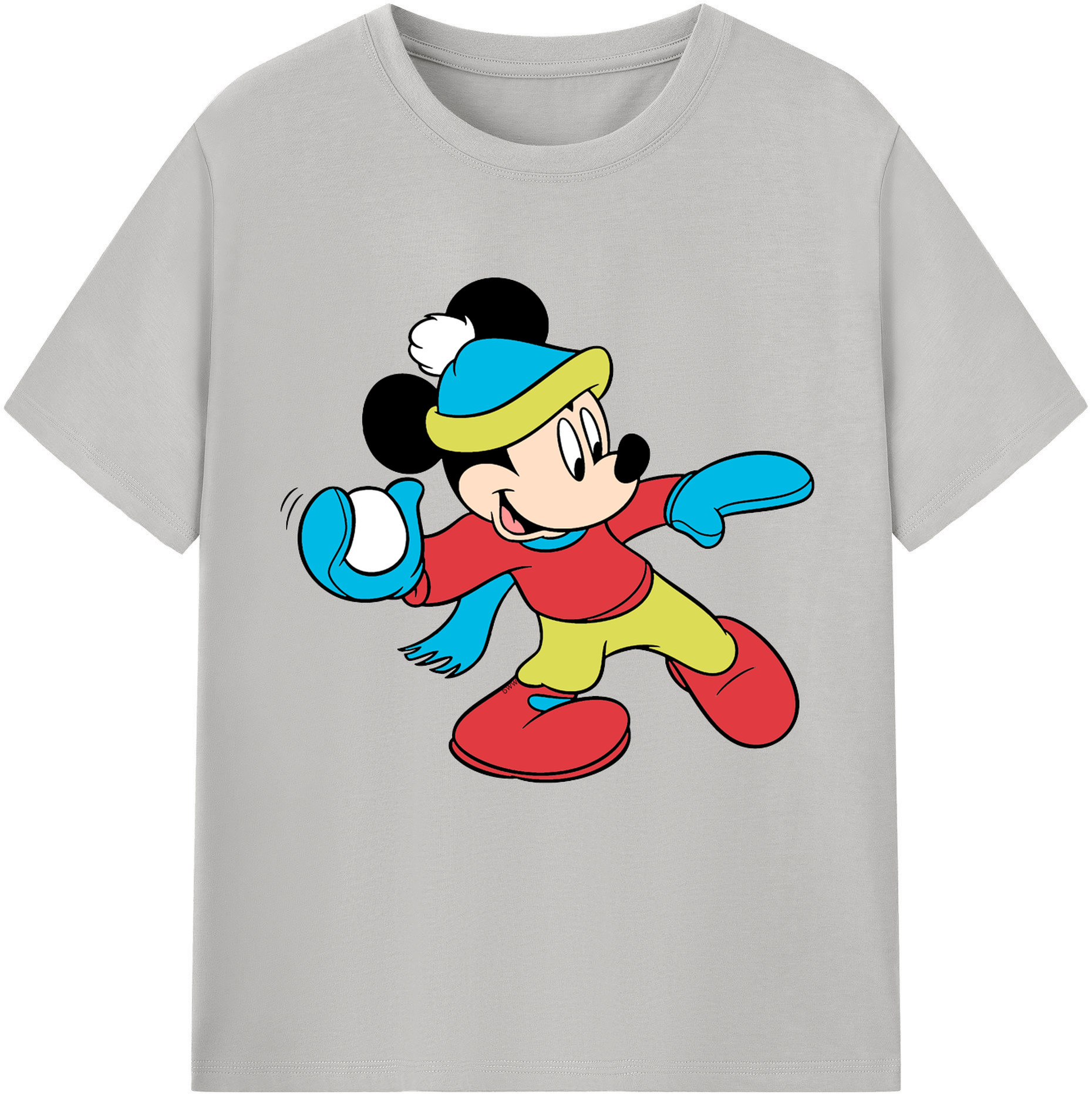 （画像用） ミッキーマウス Mickey Mouse レディースカジュアルプリントTシャツ（綿100％）