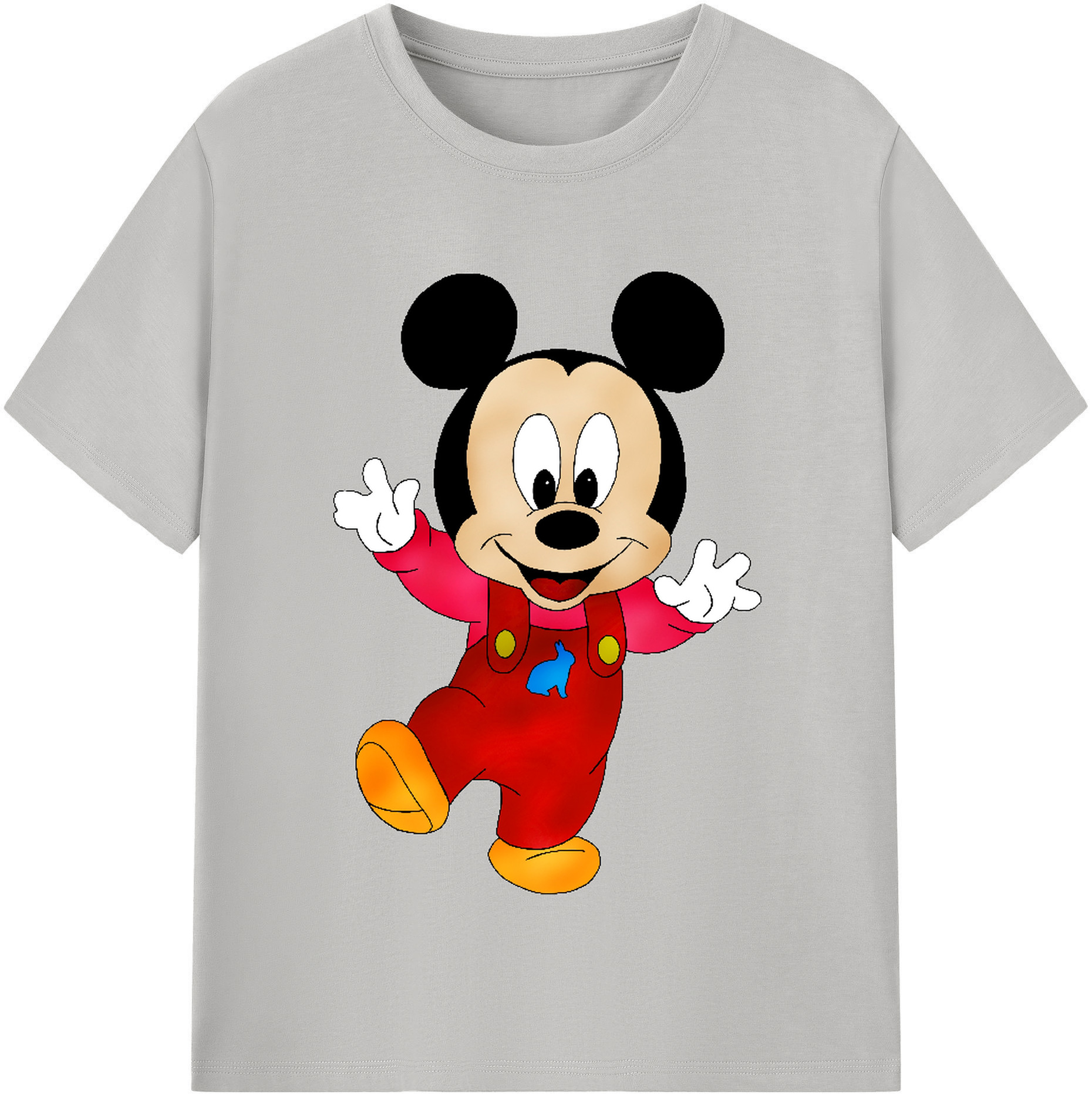 （画像用） ミッキーマウス Mickey Mouse レディースカジュアルプリントTシャツ（綿100％）