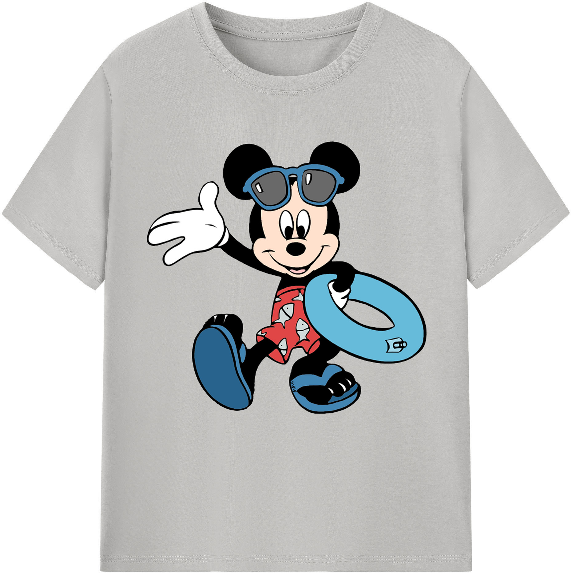 （画像用） ミッキーマウス Mickey Mouse レディースカジュアルプリントTシャツ（綿100％）
