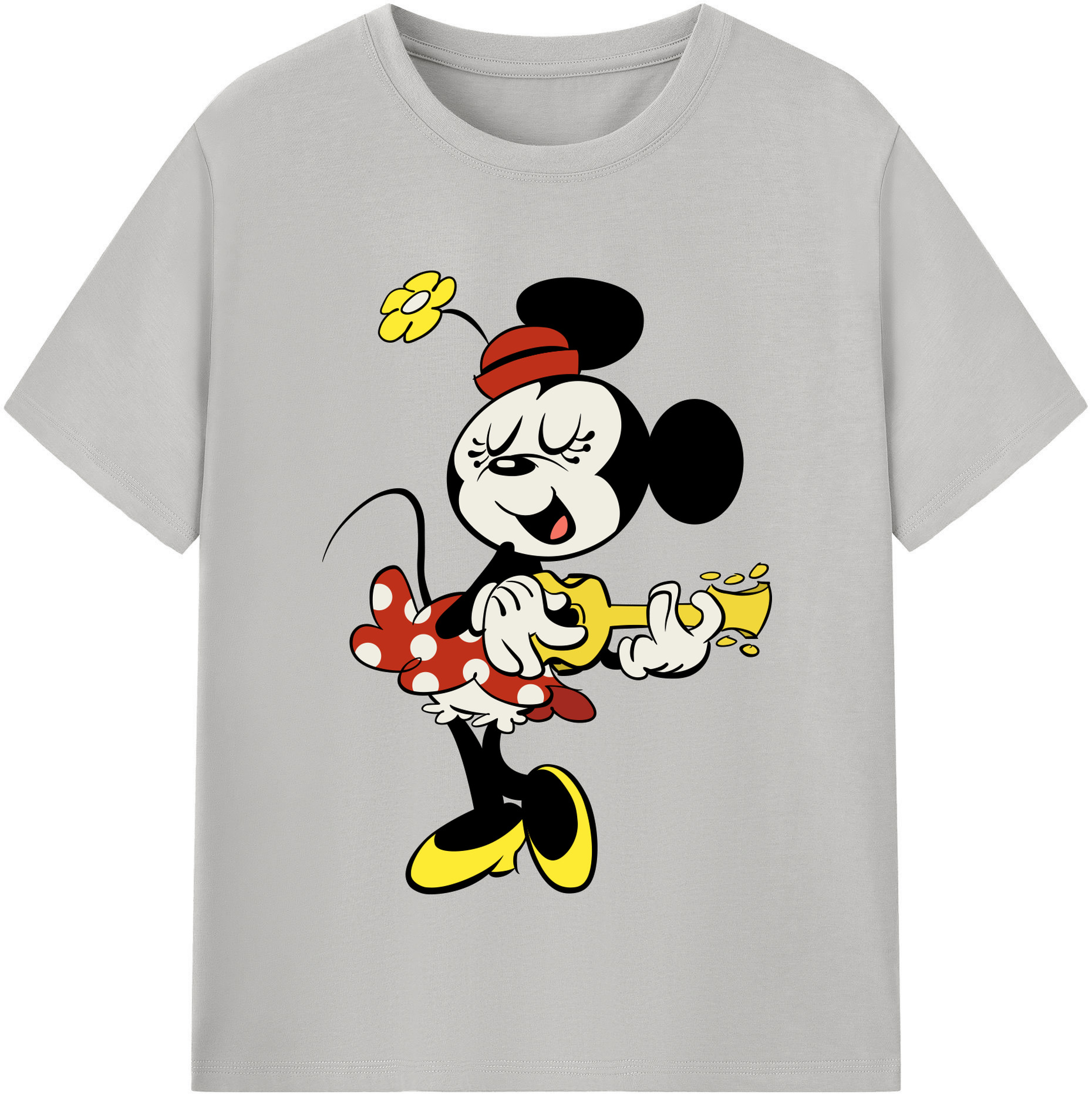 （画像用） ミッキーマウス Mickey Mouse レディースカジュアルプリントTシャツ（綿100％）