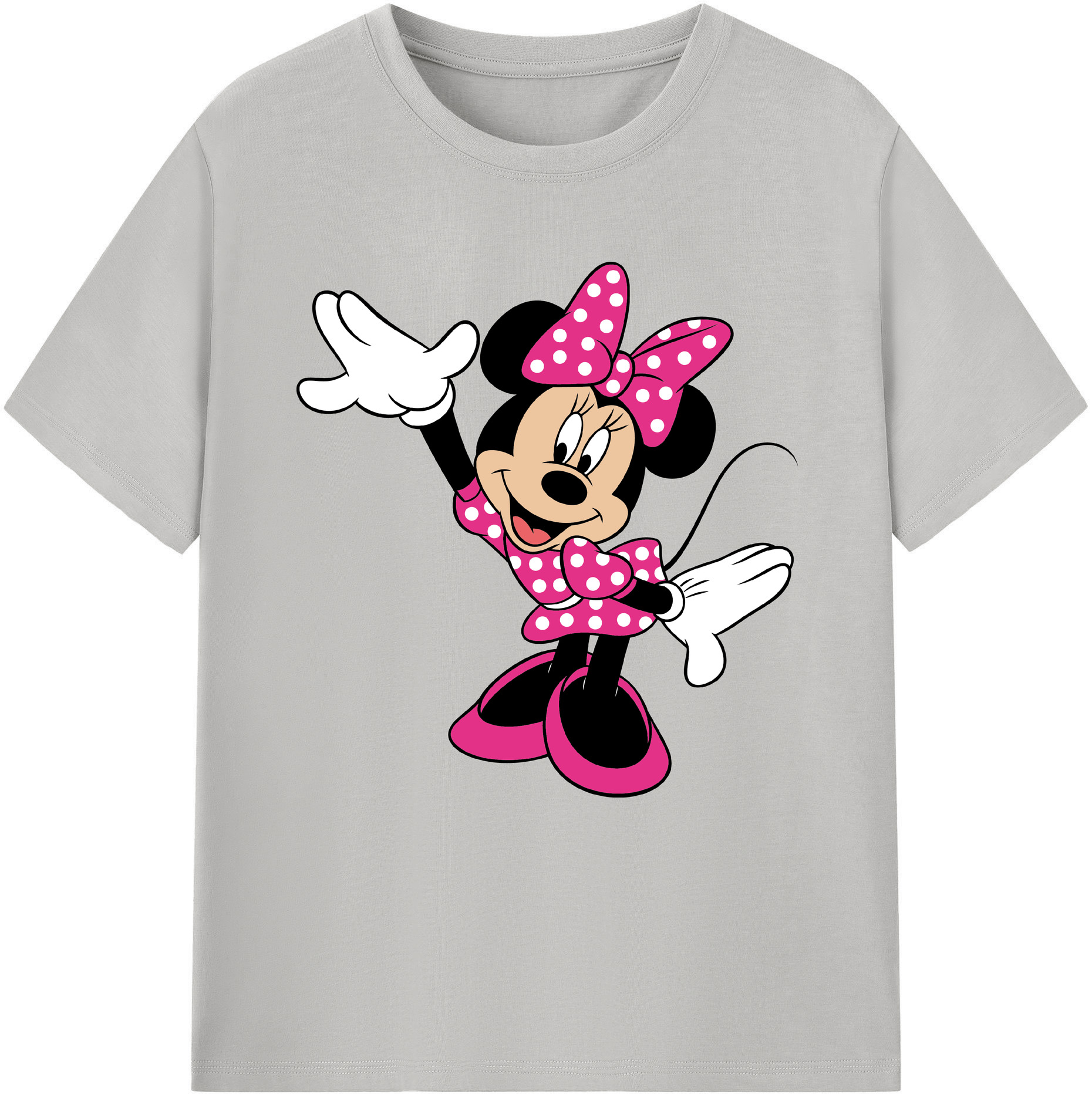 （画像用） ミッキーマウス Mickey Mouse レディースカジュアルプリントTシャツ（綿100％）
