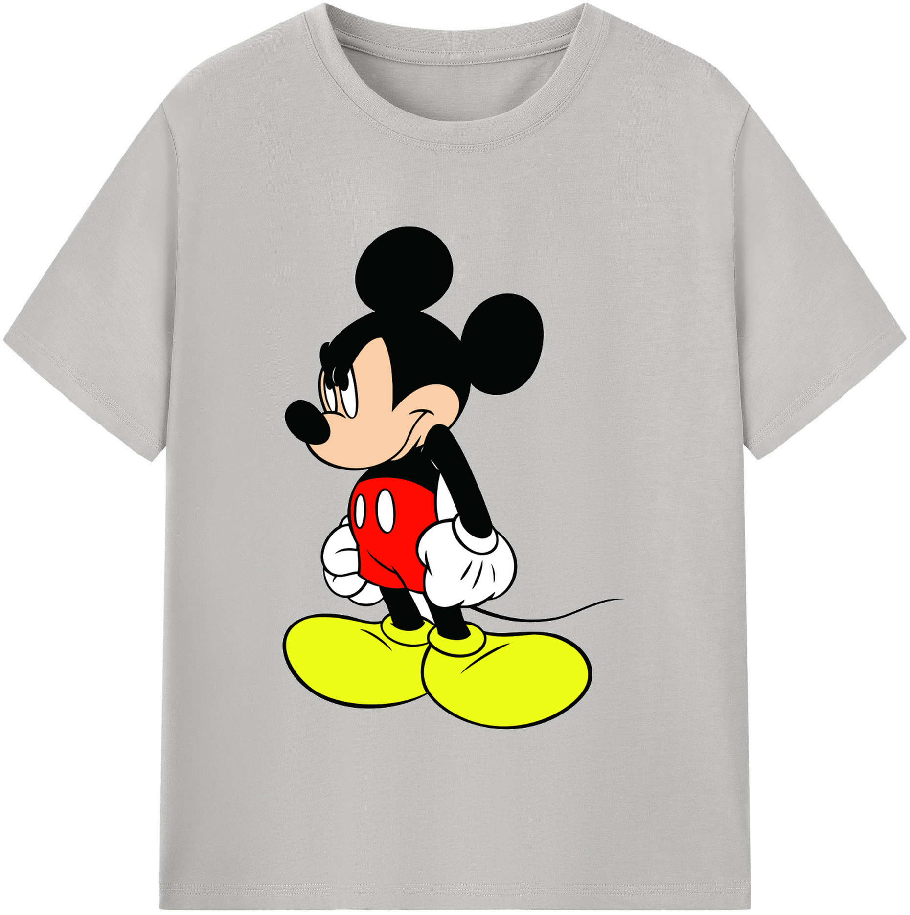 （画像用） ミッキーマウス Mickey Mouse レディースカジュアルプリントTシャツ（綿100％）