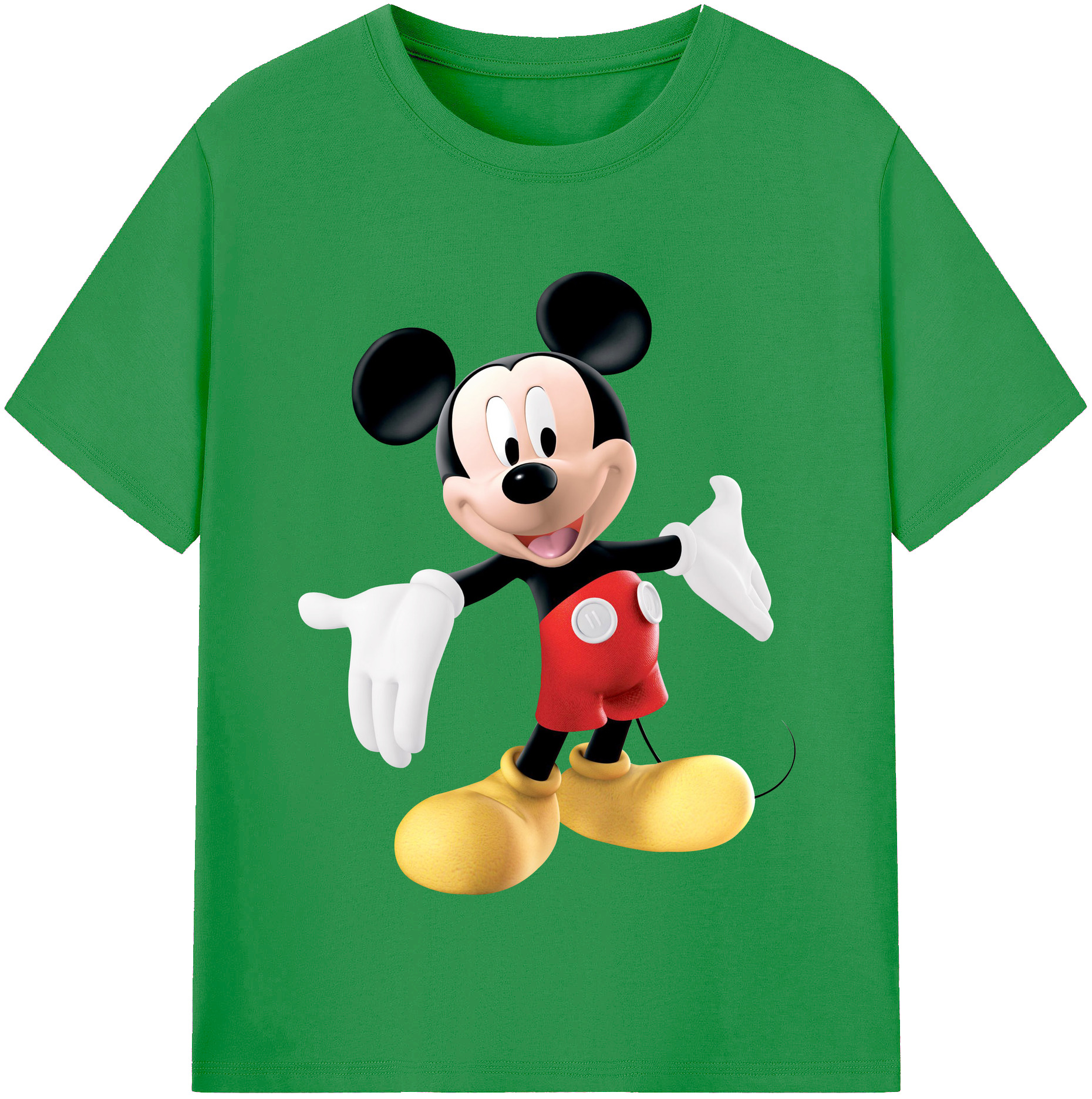 （画像用） ミッキーマウス Mickey Mouse レディースカジュアルプリントTシャツ（綿100％）