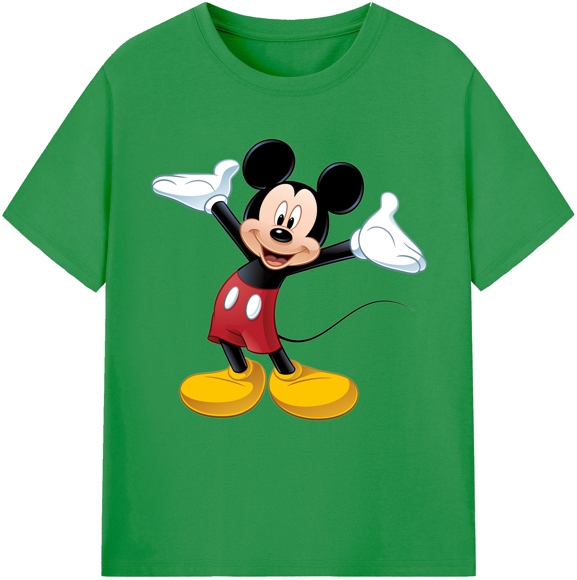 （画像用） ミッキーマウス Mickey Mouse レディースカジュアルプリントTシャツ（綿100％）