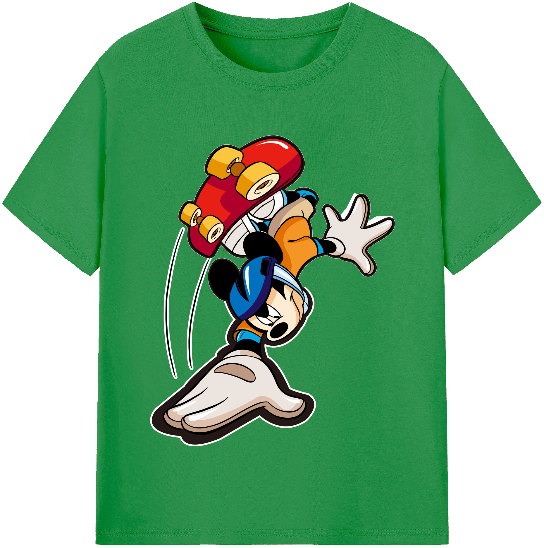（画像用） ミッキーマウス Mickey Mouse レディースカジュアルプリントTシャツ（綿100％）