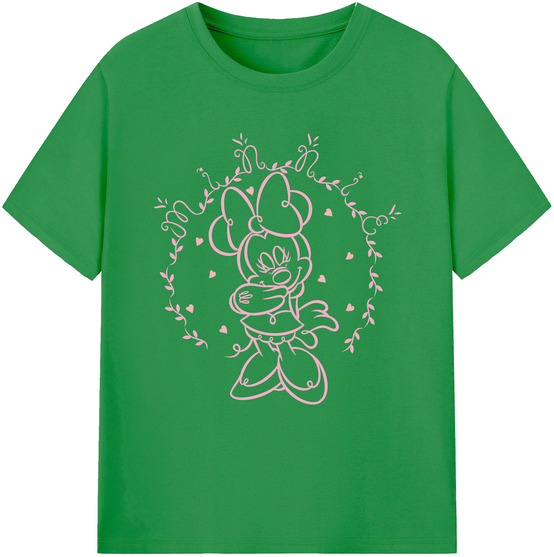 （画像用） ミッキーマウス Mickey Mouse レディースカジュアルプリントTシャツ（綿100％）