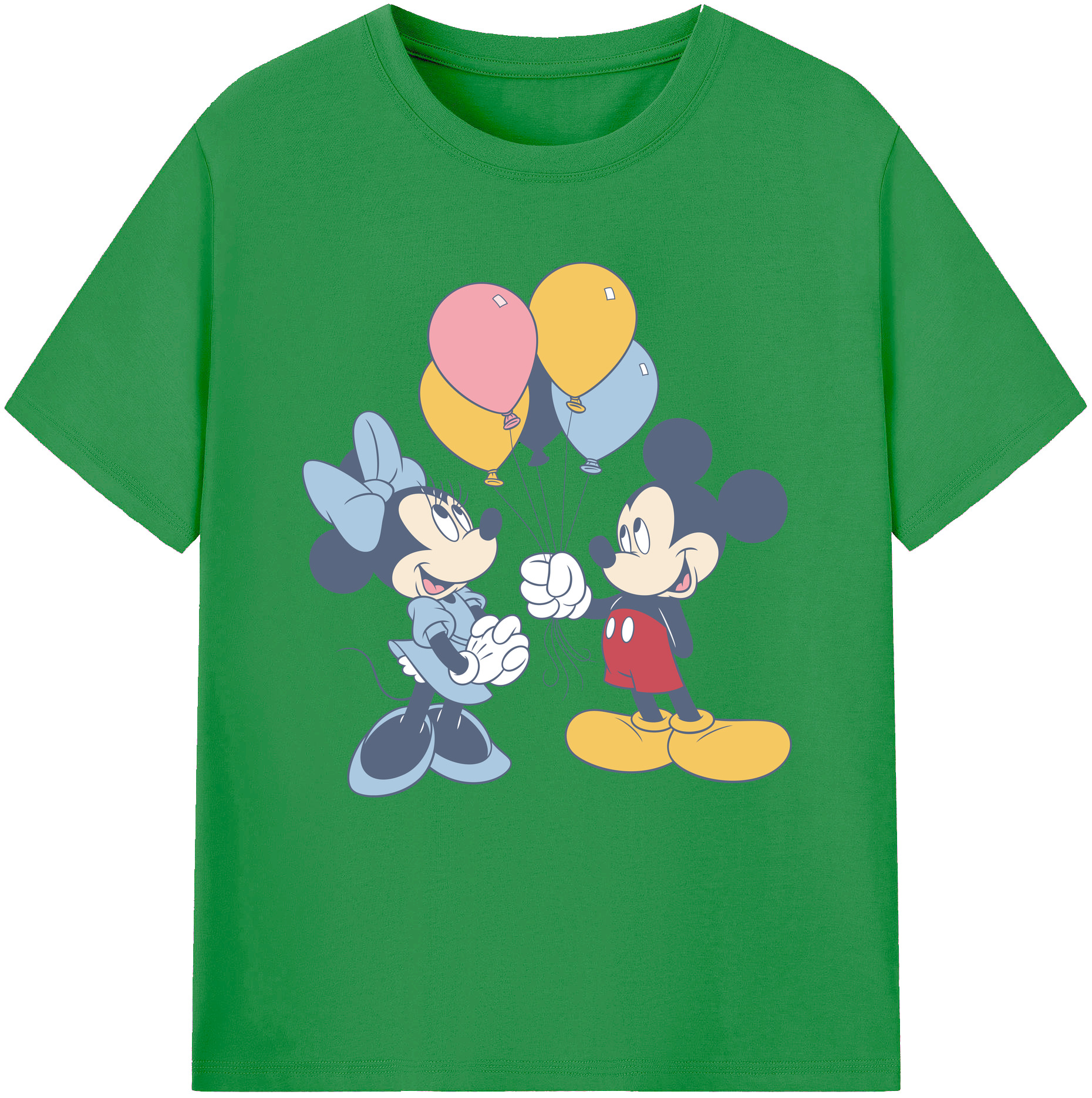 （画像用） ミッキーマウス Mickey Mouse レディースカジュアルプリントTシャツ（綿100％）