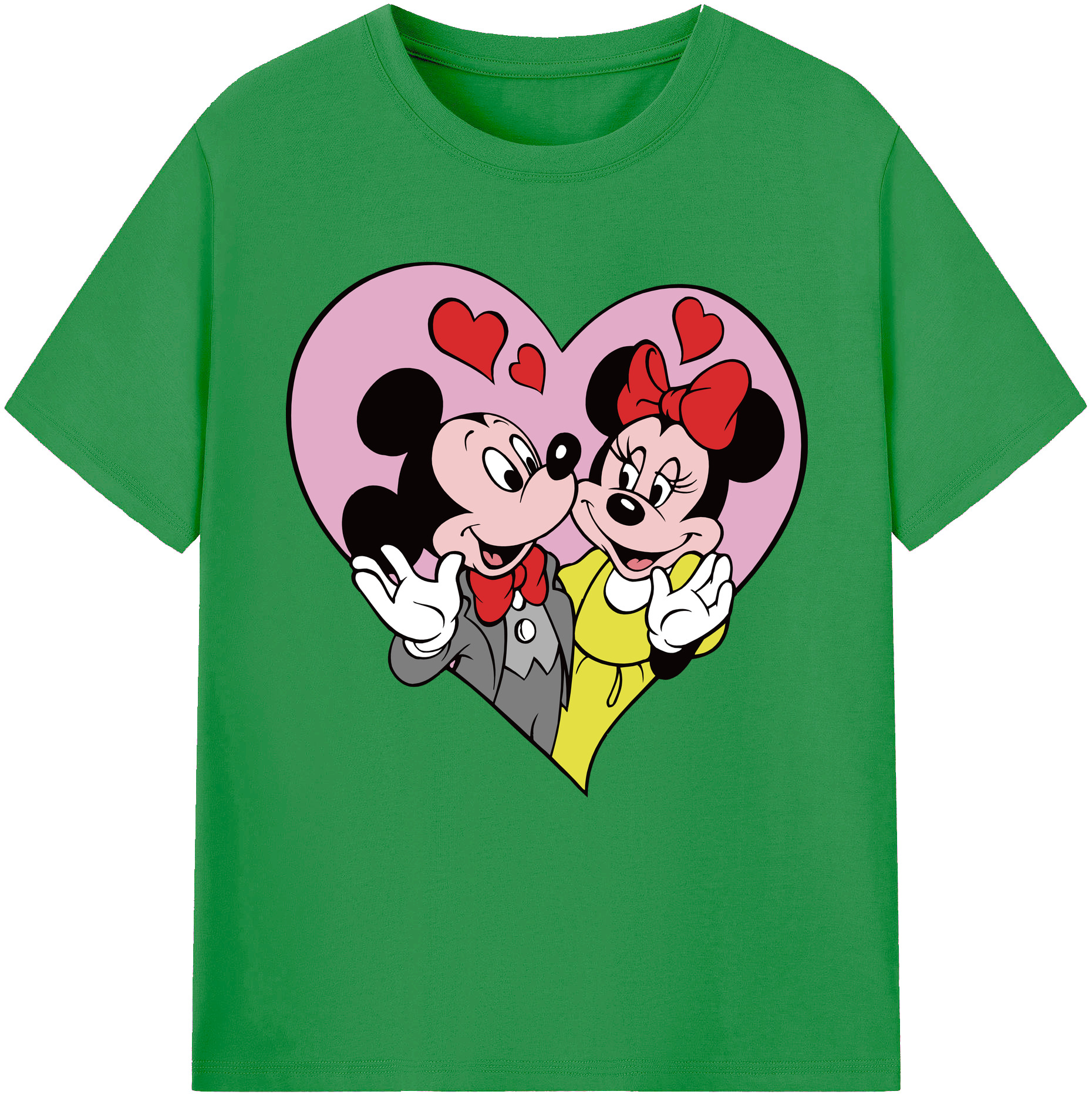 （画像用） ミッキーマウス Mickey Mouse レディースカジュアルプリントTシャツ（綿100％）