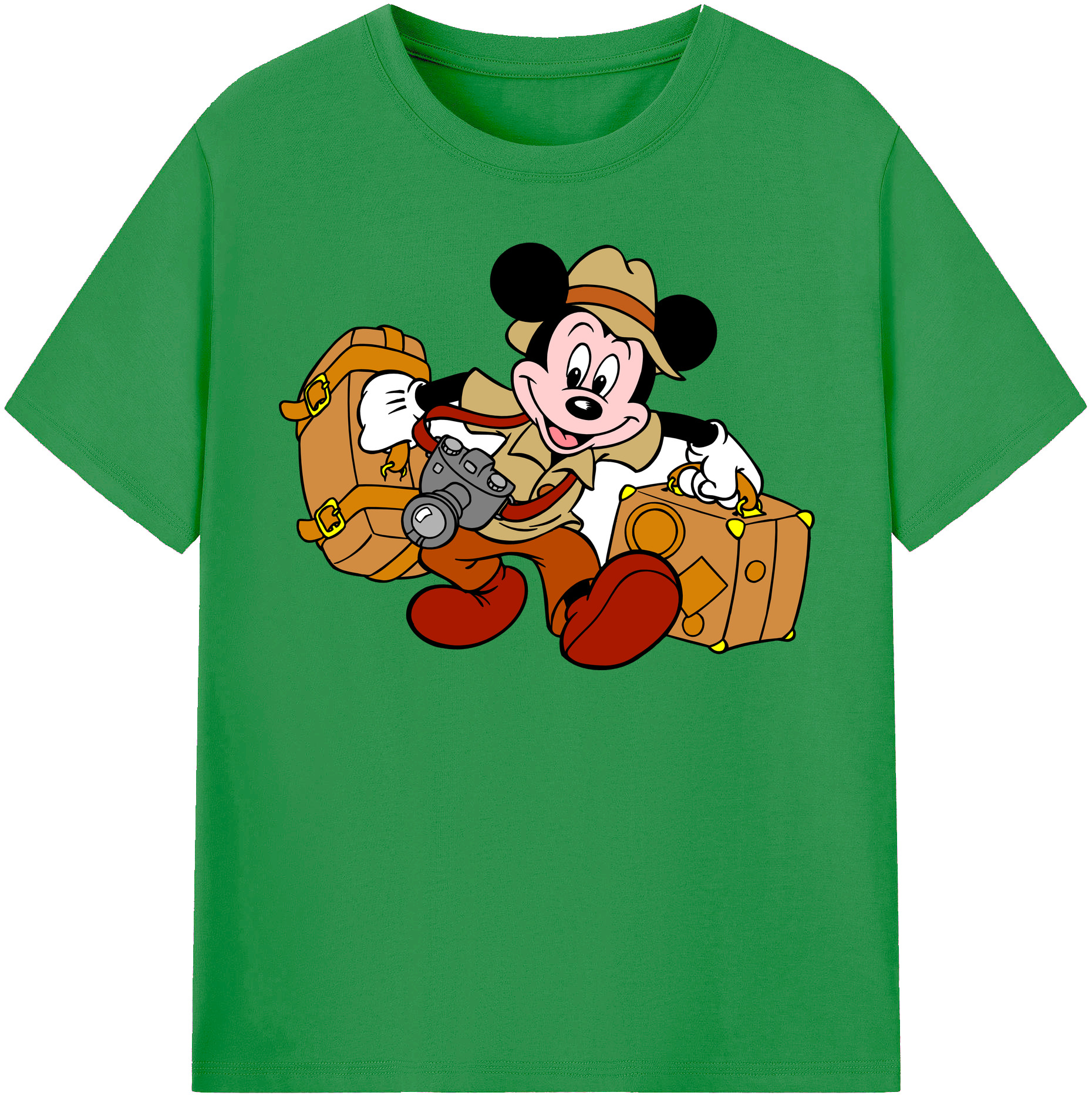 （画像用） ミッキーマウス Mickey Mouse レディースカジュアルプリントTシャツ（綿100％）