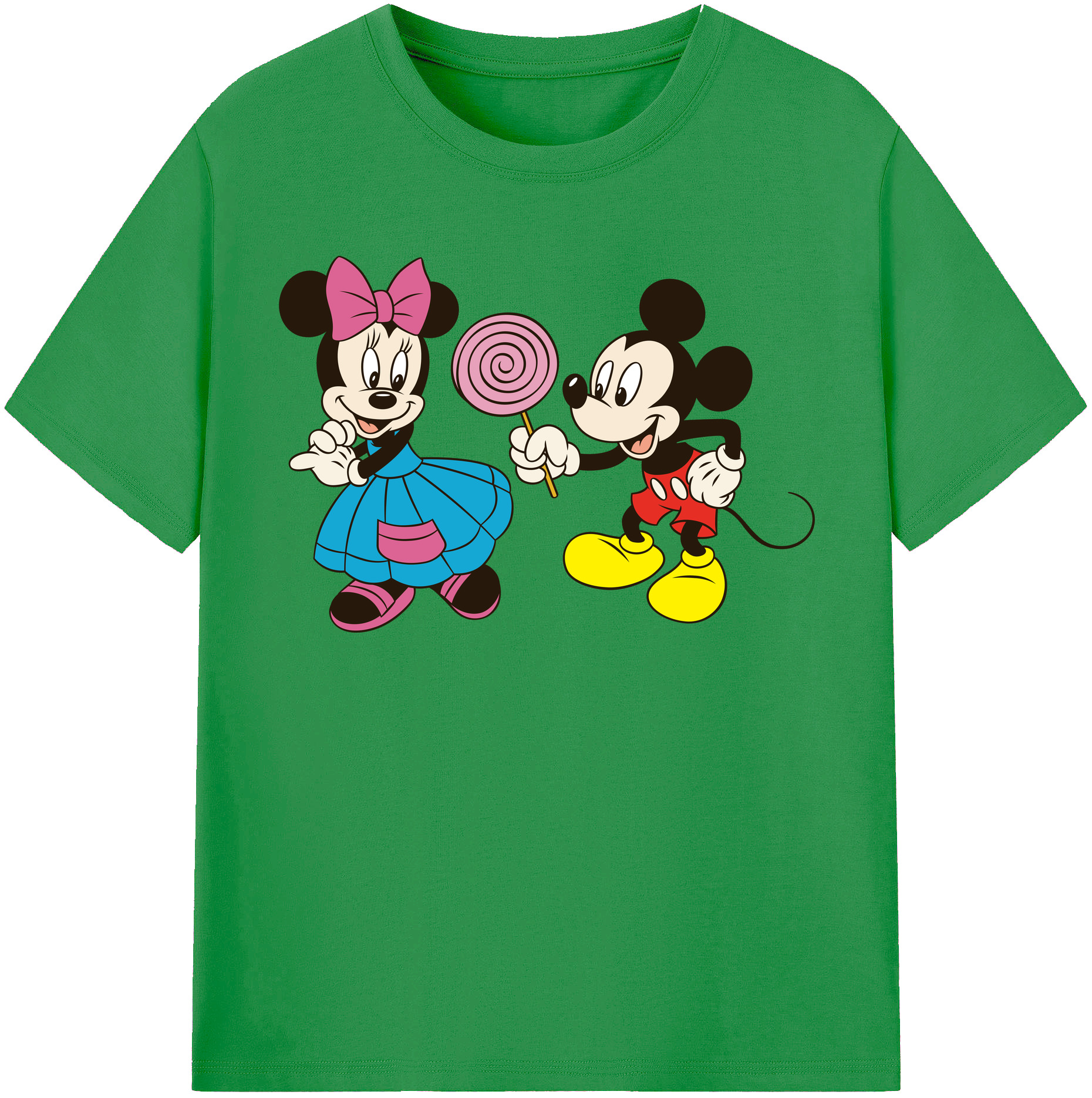（画像用） ミッキーマウス Mickey Mouse レディースカジュアルプリントTシャツ（綿100％）