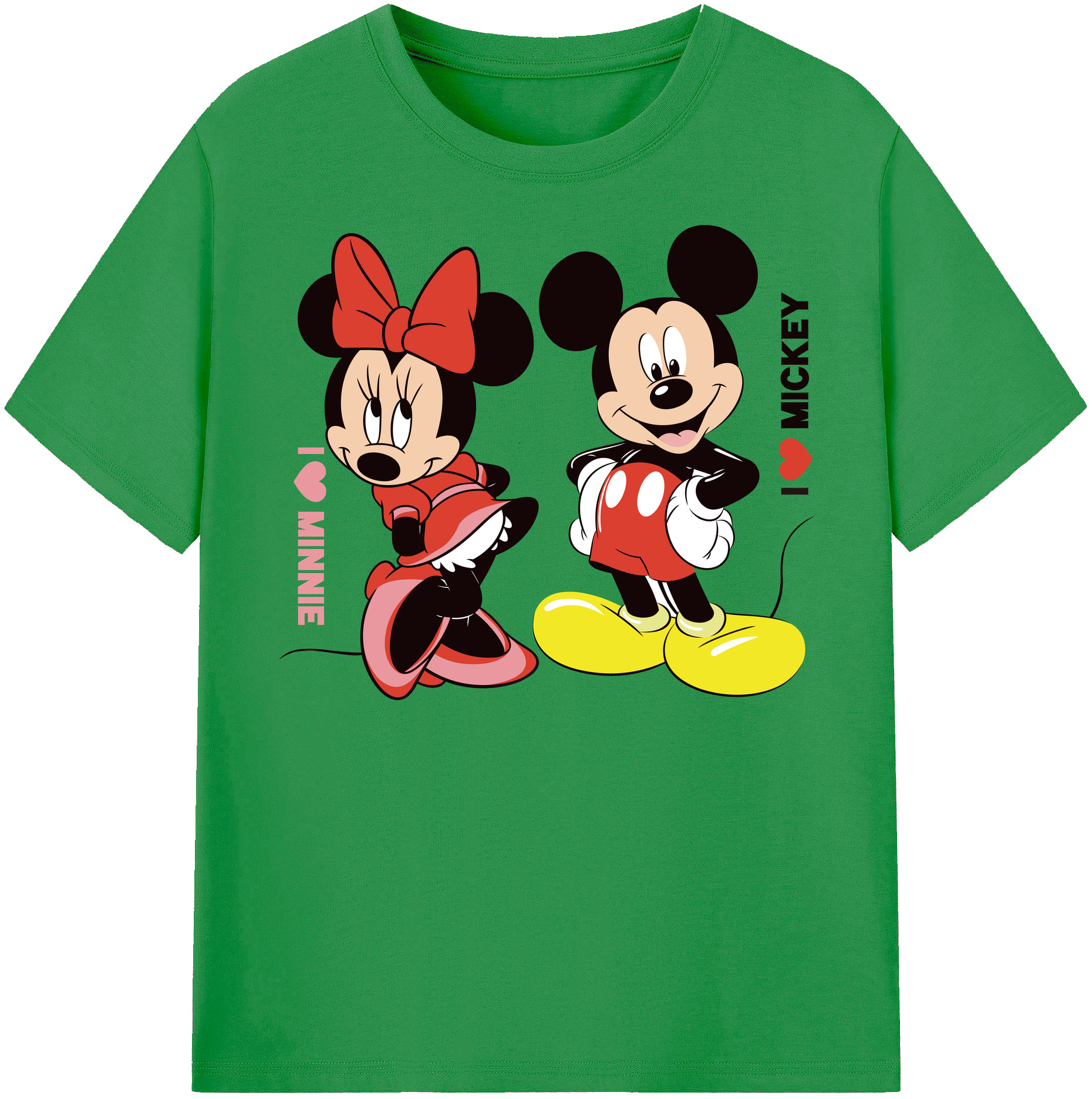 （画像用） ミッキーマウス Mickey Mouse レディースカジュアルプリントTシャツ（綿100％）