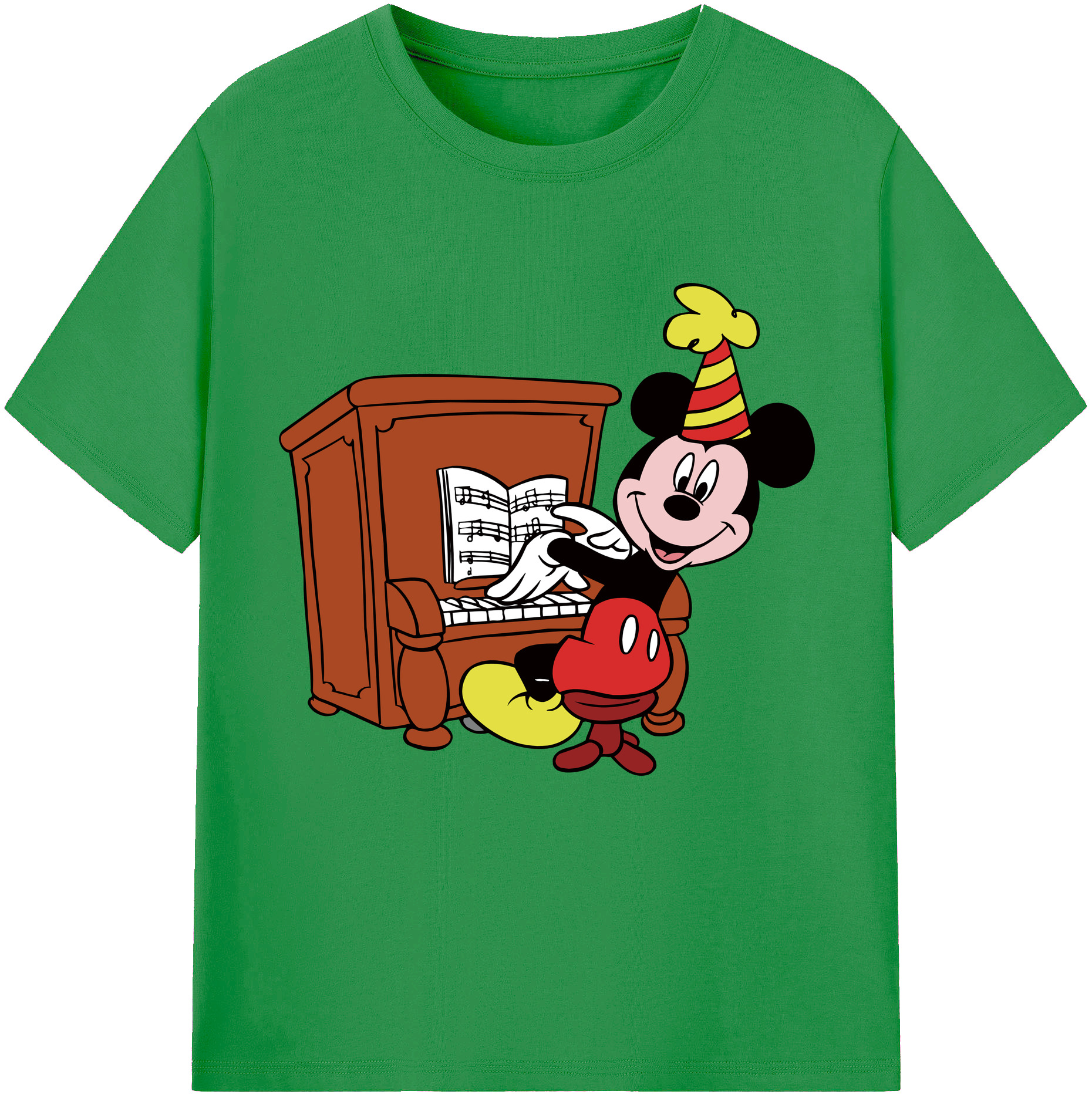 （画像用） ミッキーマウス Mickey Mouse レディースカジュアルプリントTシャツ（綿100％）