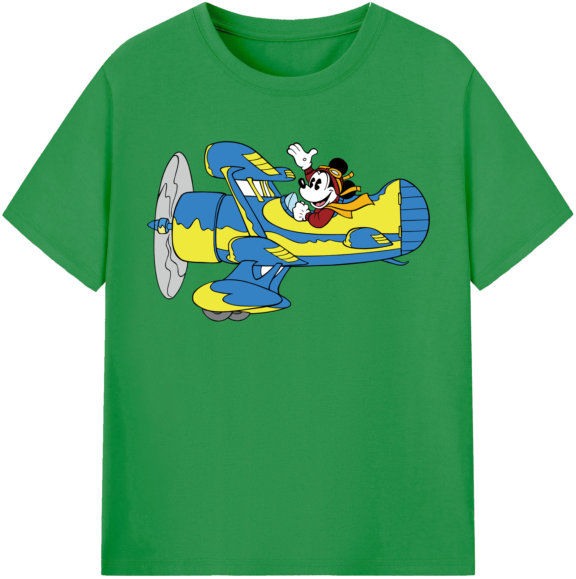 （画像用） ミッキーマウス Mickey Mouse レディースカジュアルプリントTシャツ（綿100％）