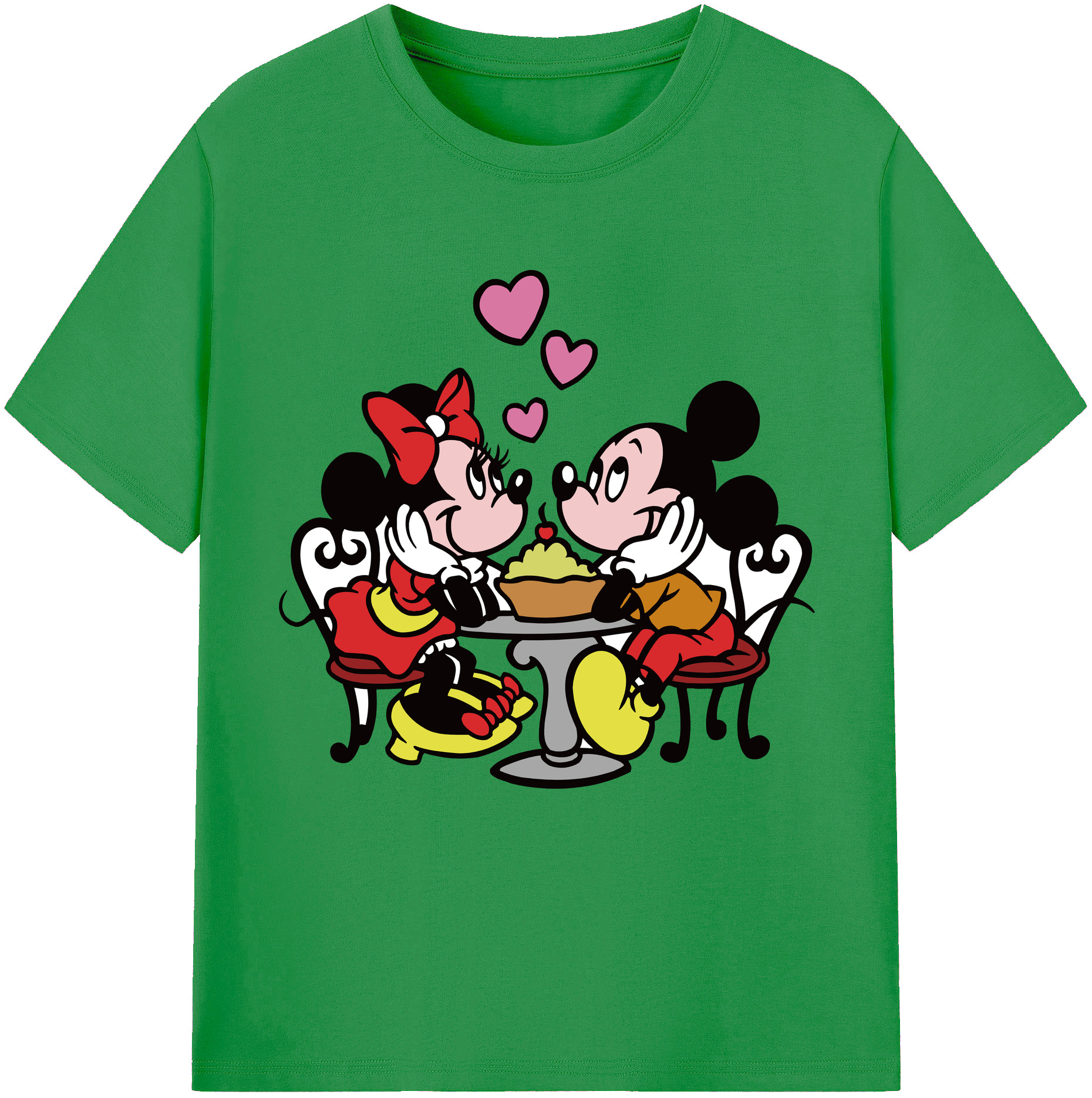 （画像用） ミッキーマウス Mickey Mouse レディースカジュアルプリントTシャツ（綿100％）