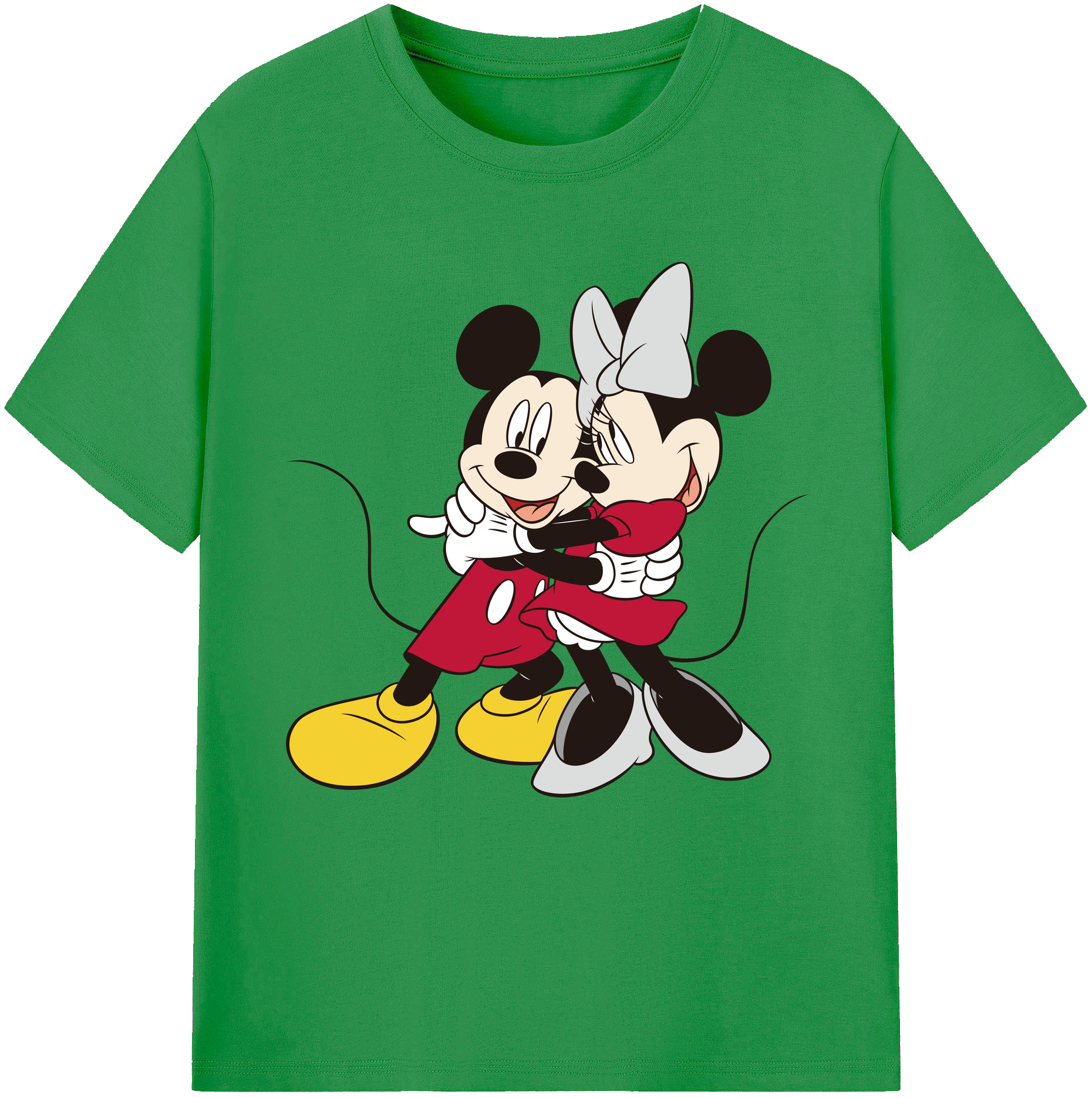 （画像用） ミッキーマウス Mickey Mouse レディースカジュアルプリントTシャツ（綿100％）