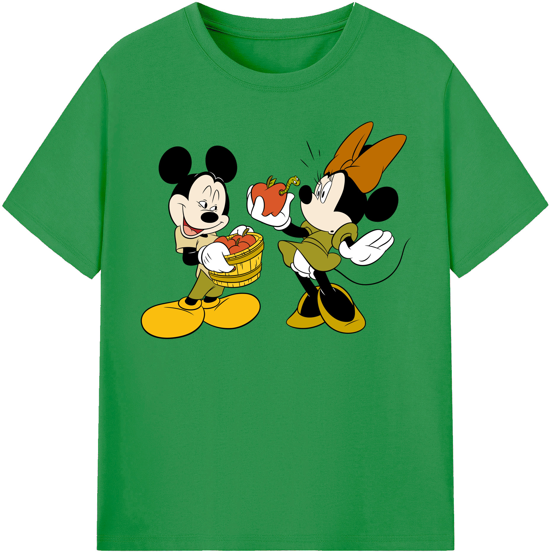 （画像用） ミッキーマウス Mickey Mouse レディースカジュアルプリントTシャツ（綿100％）