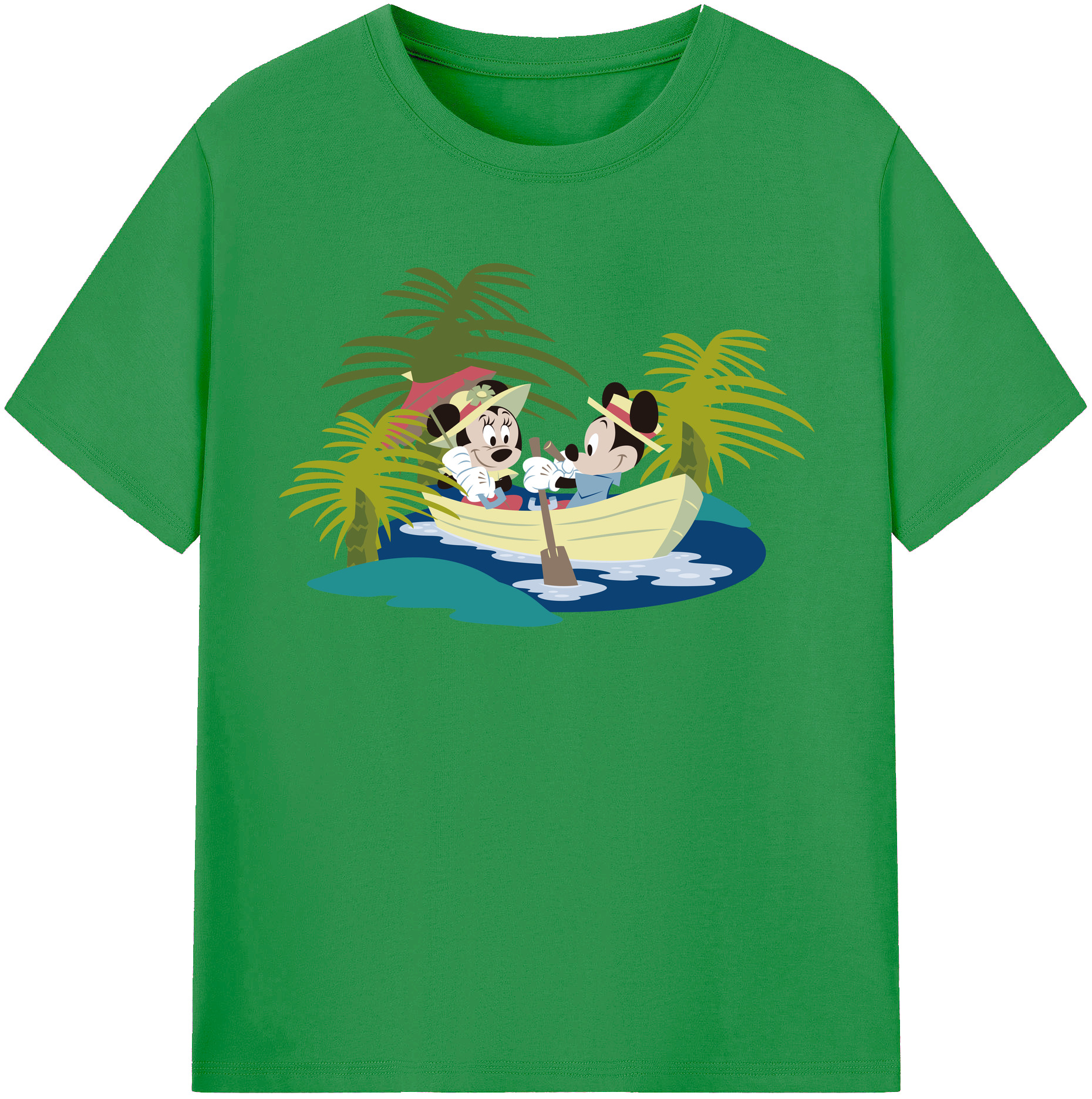 （画像用） ミッキーマウス Mickey Mouse レディースカジュアルプリントTシャツ（綿100％）