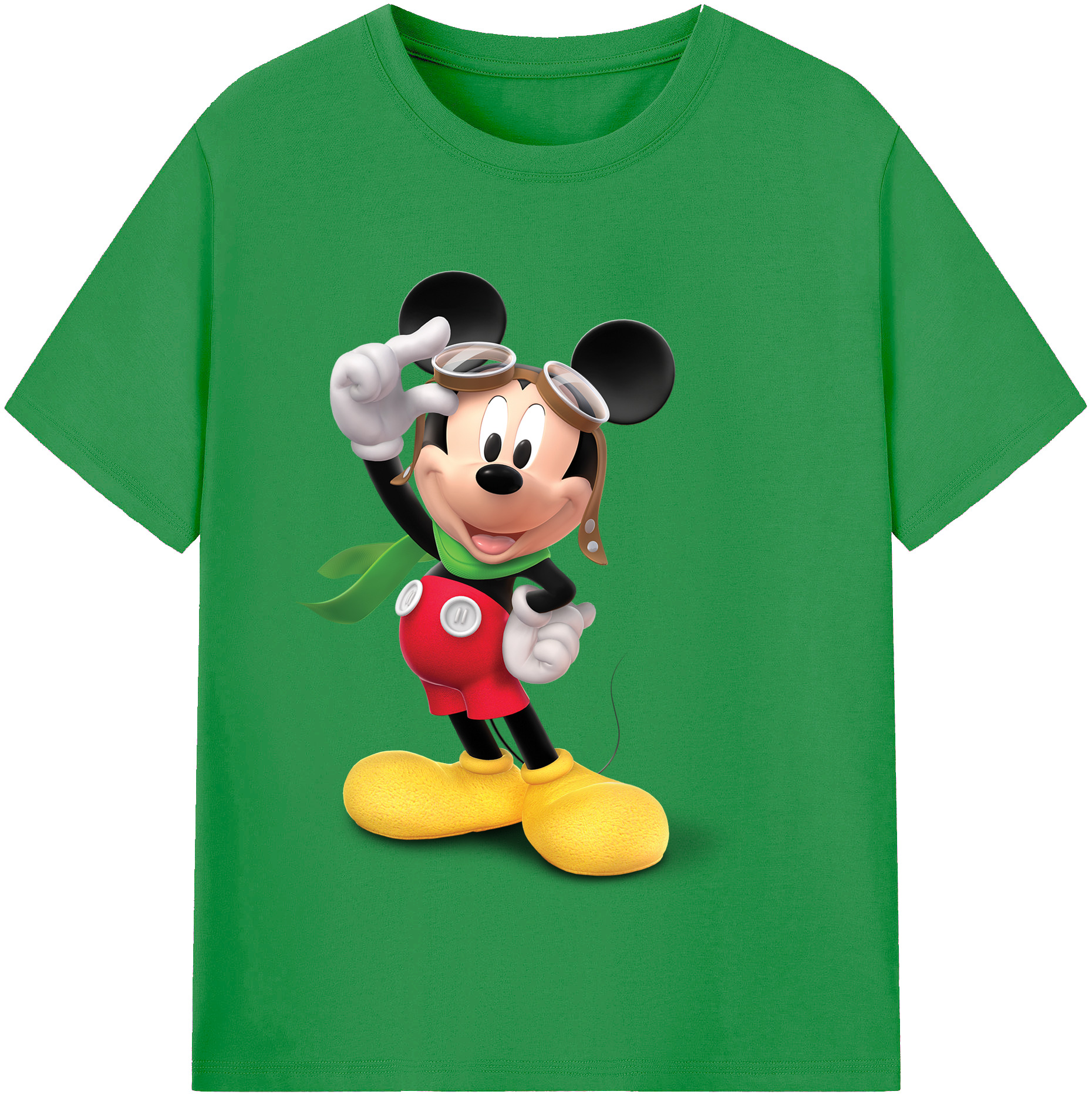 （画像用） ミッキーマウス Mickey Mouse レディースカジュアルプリントTシャツ（綿100％）