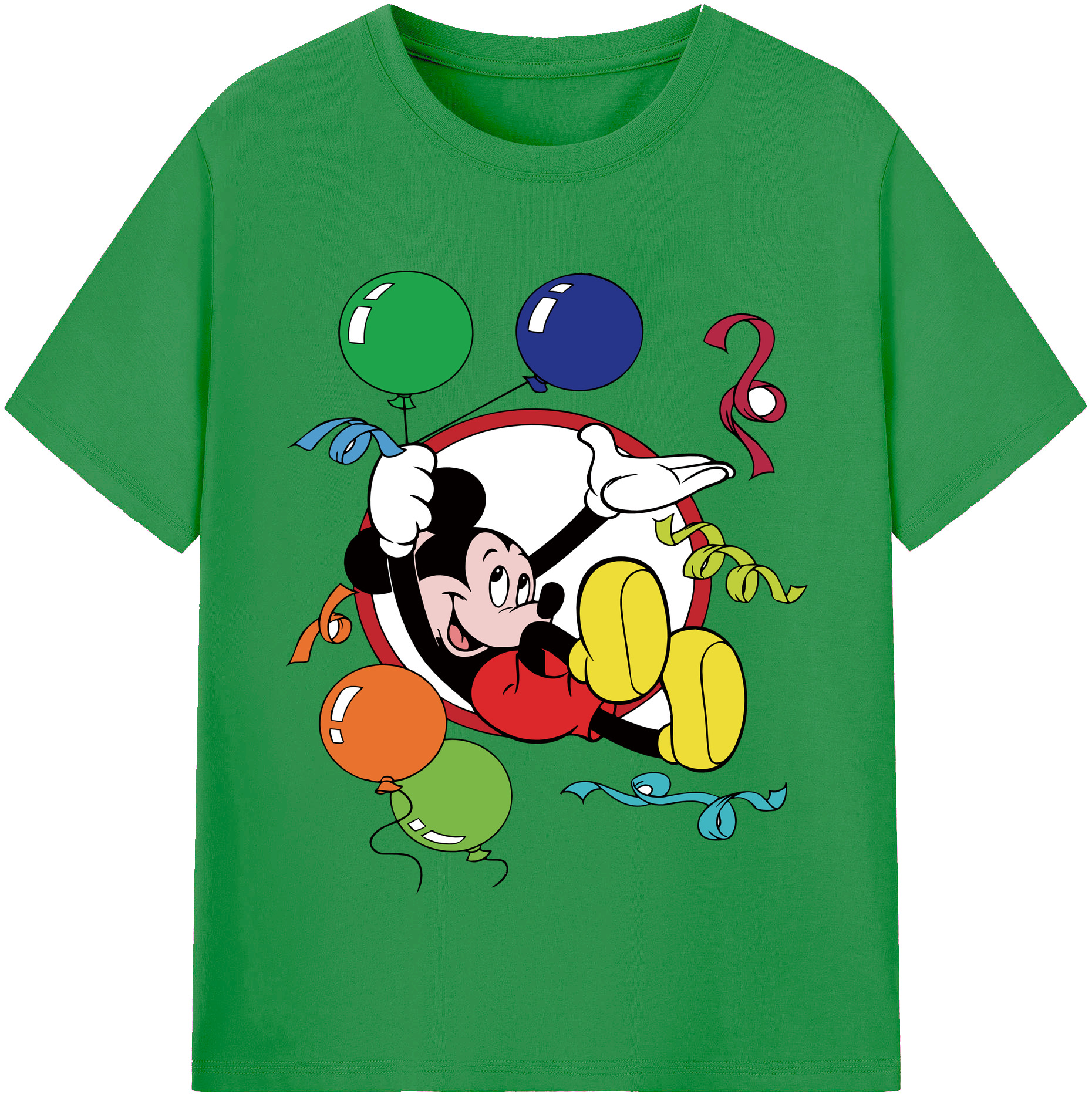 （画像用） ミッキーマウス Mickey Mouse レディースカジュアルプリントTシャツ（綿100％）
