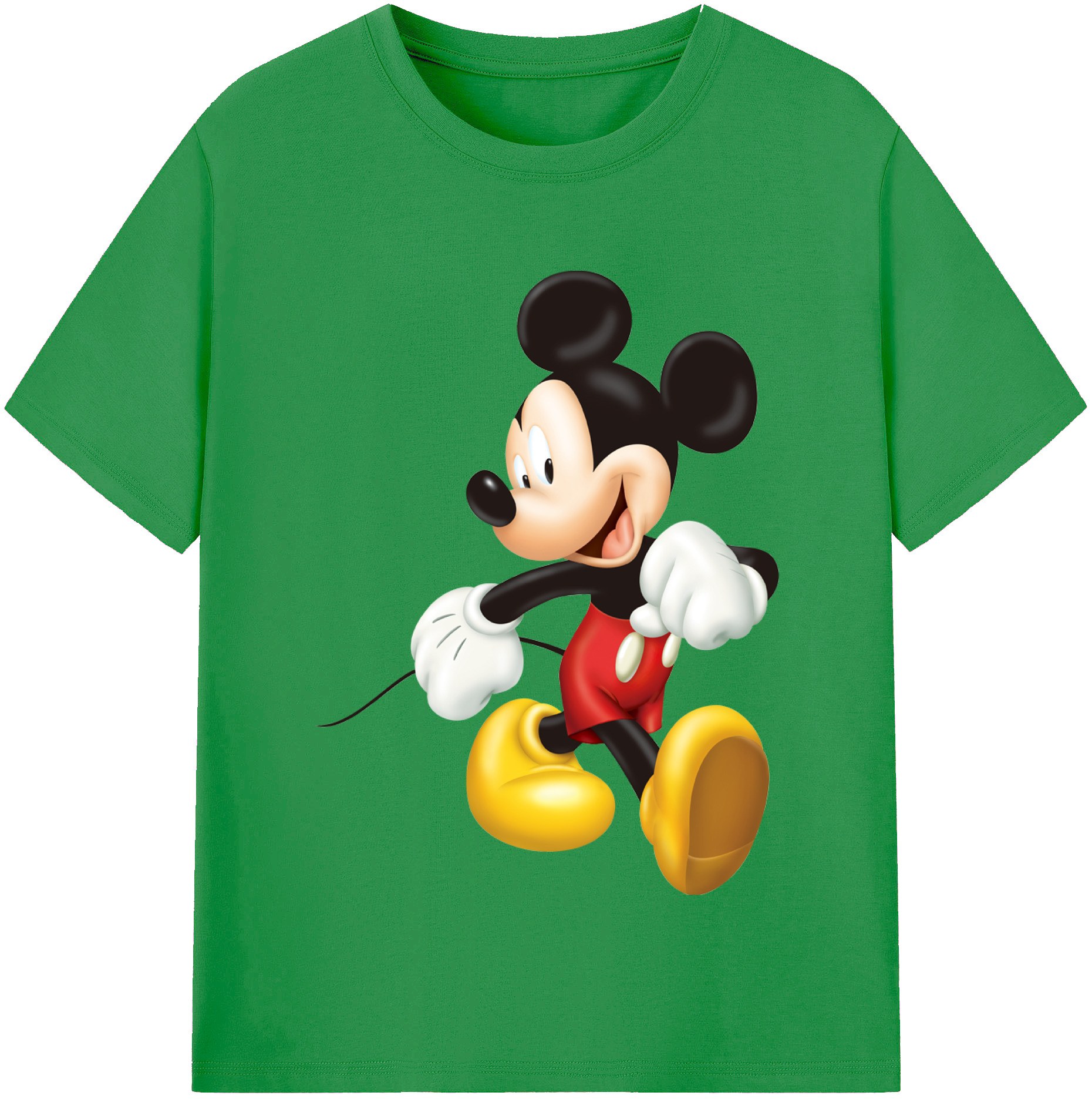 （画像用） ミッキーマウス Mickey Mouse レディースカジュアルプリントTシャツ（綿100％）