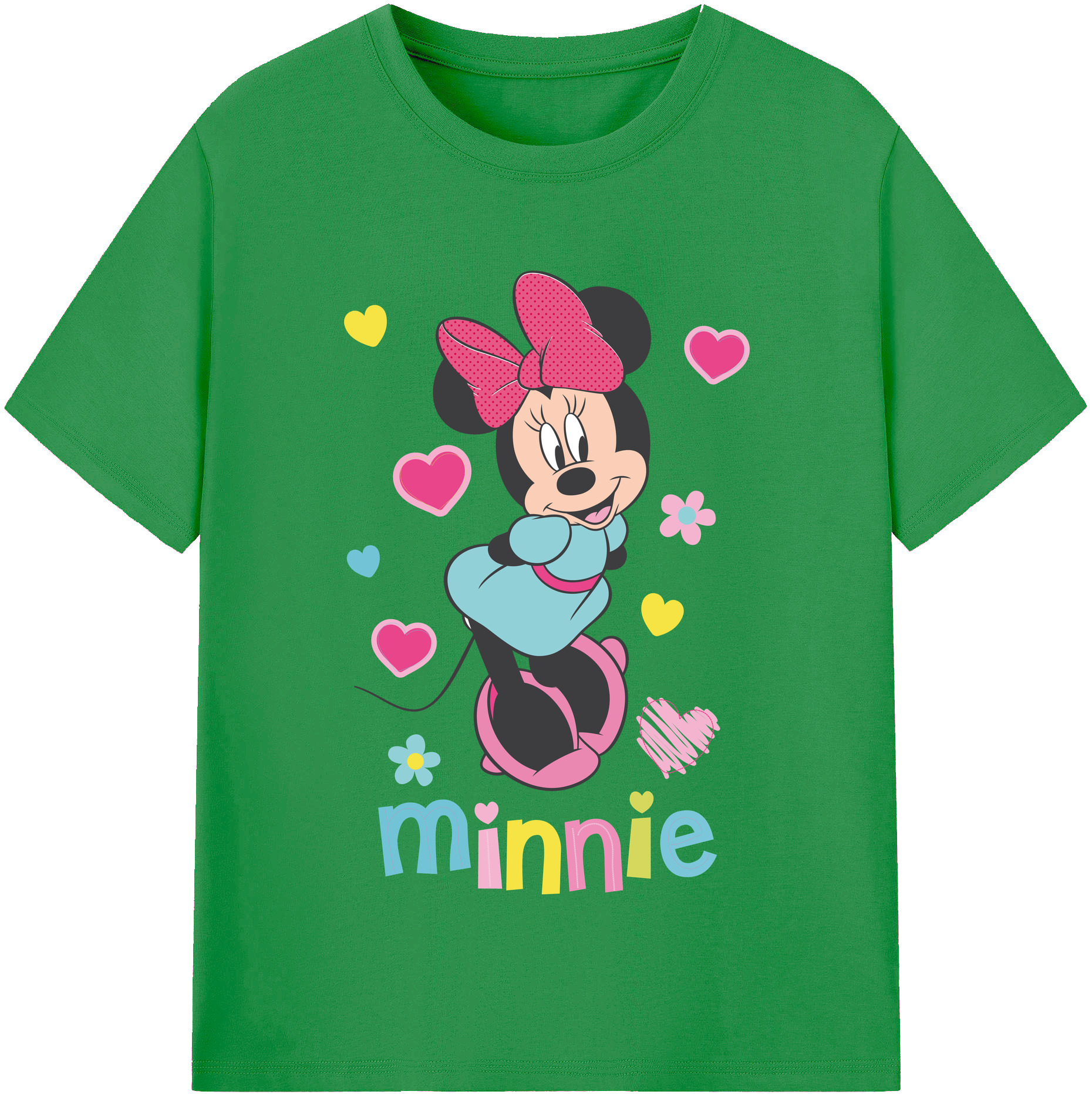 （画像用） ミッキーマウス Mickey Mouse レディースカジュアルプリントTシャツ（綿100％）