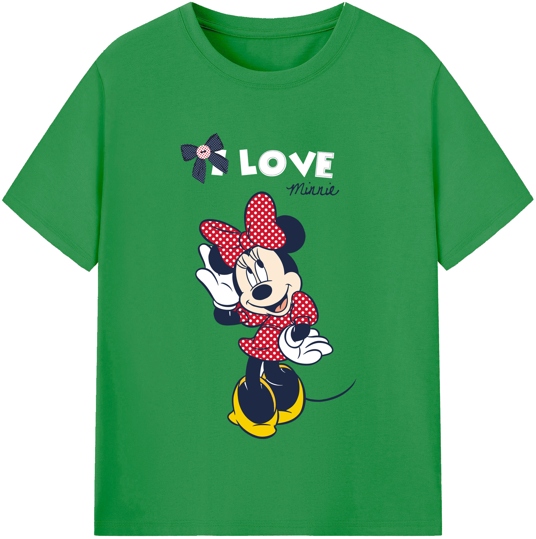 （画像用） ミッキーマウス Mickey Mouse レディースカジュアルプリントTシャツ（綿100％）
