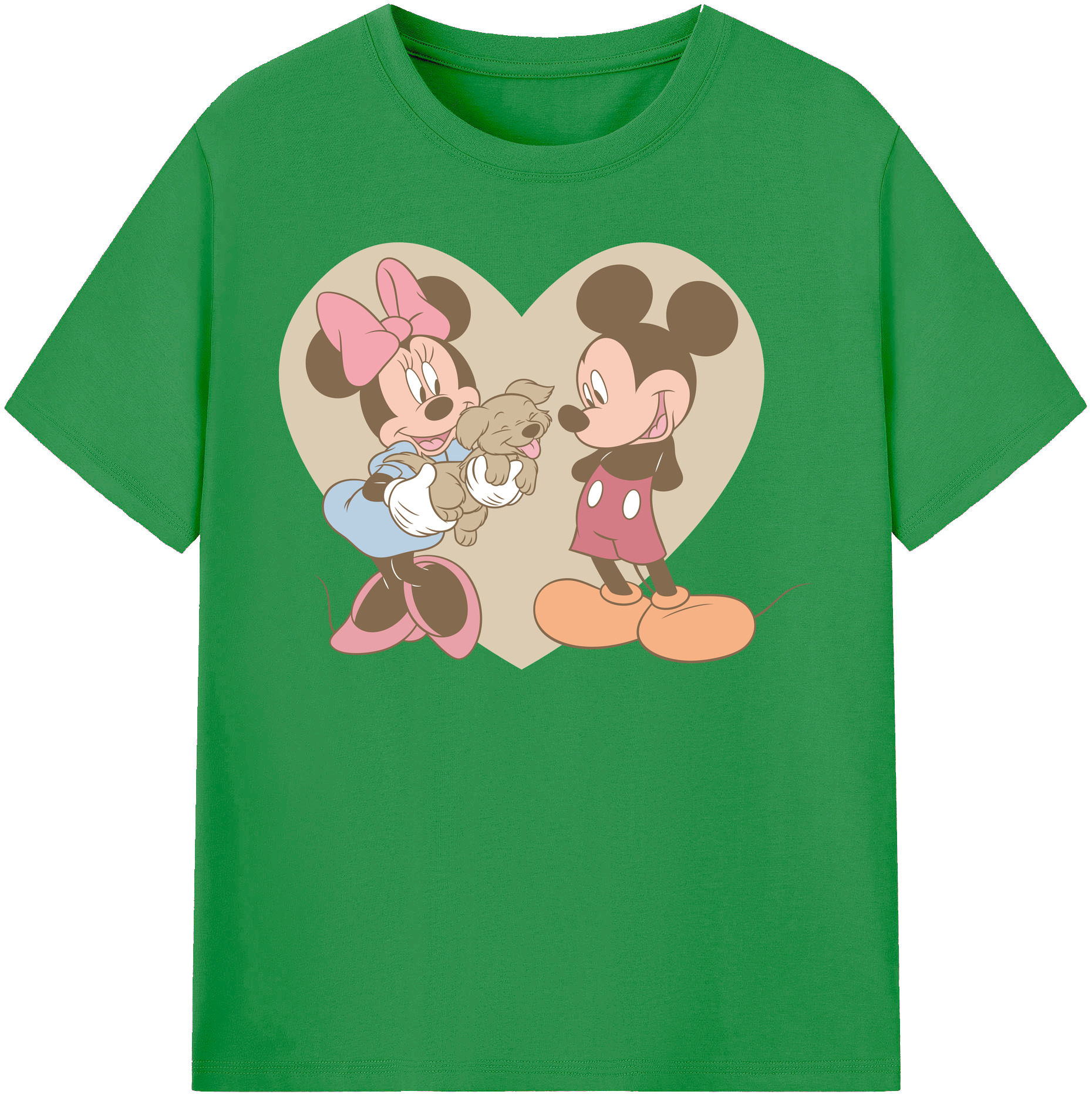 （画像用） ミッキーマウス Mickey Mouse レディースカジュアルプリントTシャツ（綿100％）