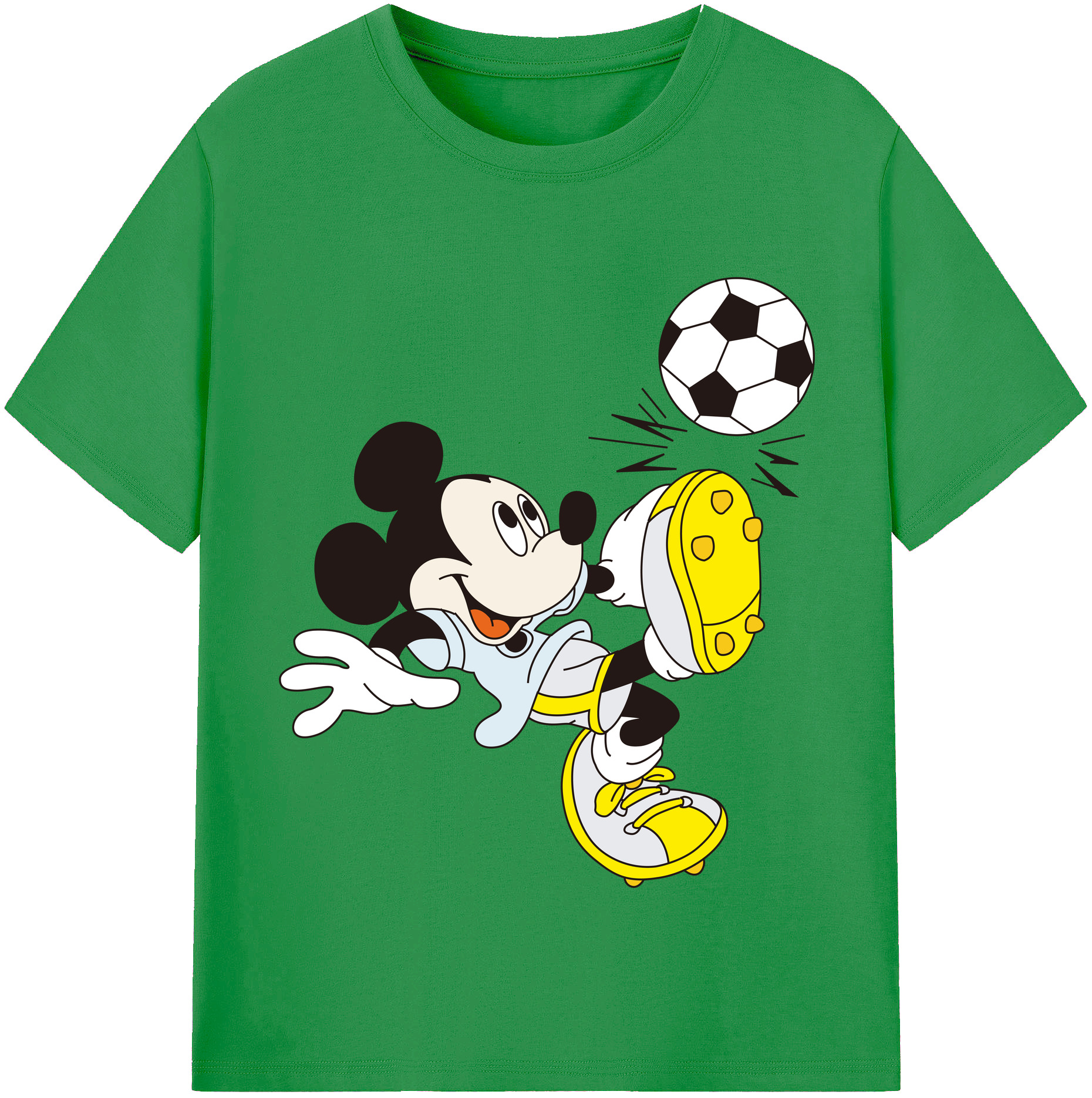 （画像用） ミッキーマウス Mickey Mouse レディースカジュアルプリントTシャツ（綿100％）