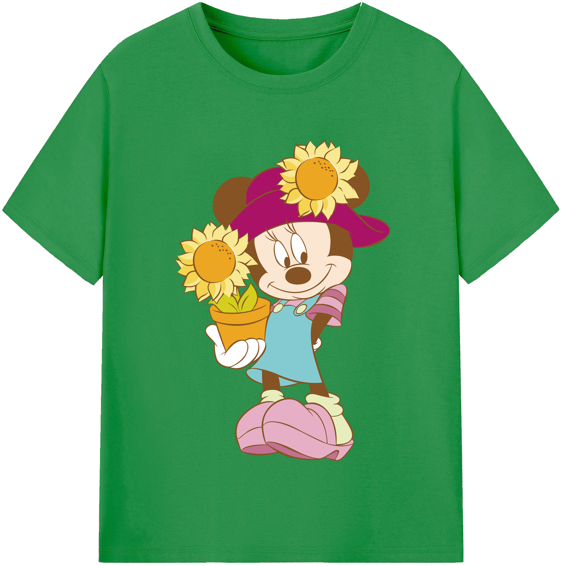 （画像用） ミッキーマウス Mickey Mouse レディースカジュアルプリントTシャツ（綿100％）